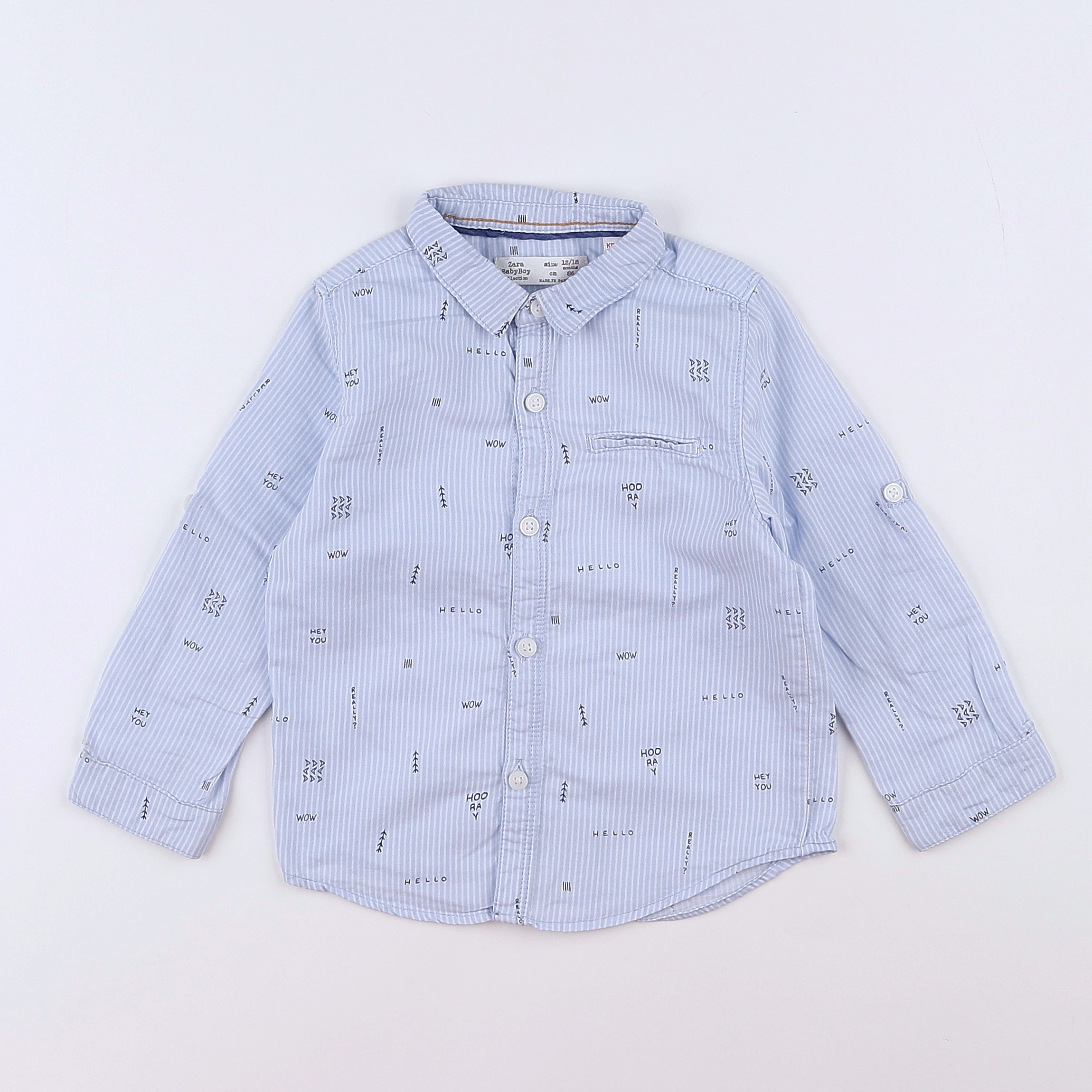 Zara - chemise bleu - 12/18 mois