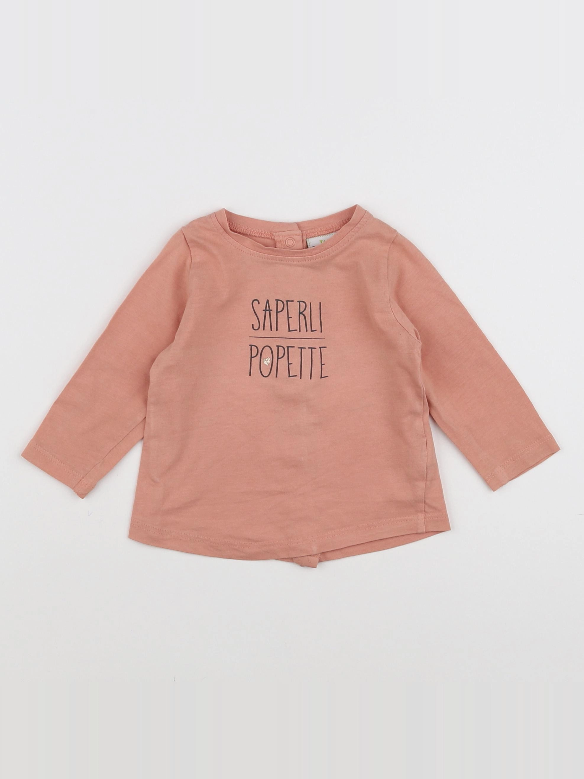 Tape à l'oeil - tee-shirt rose - 6 mois