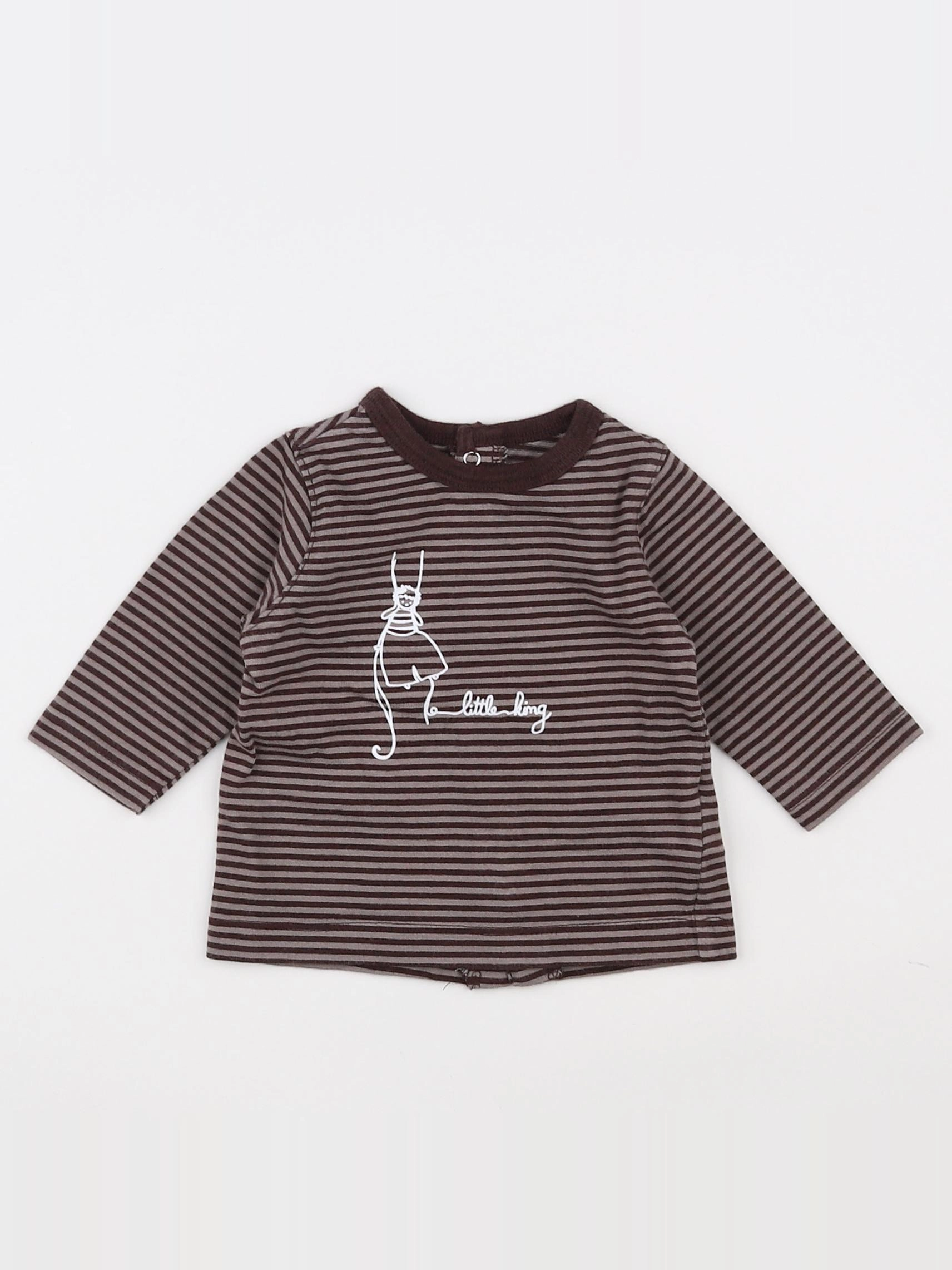 Vertbaudet - tee-shirt marron - 3 mois