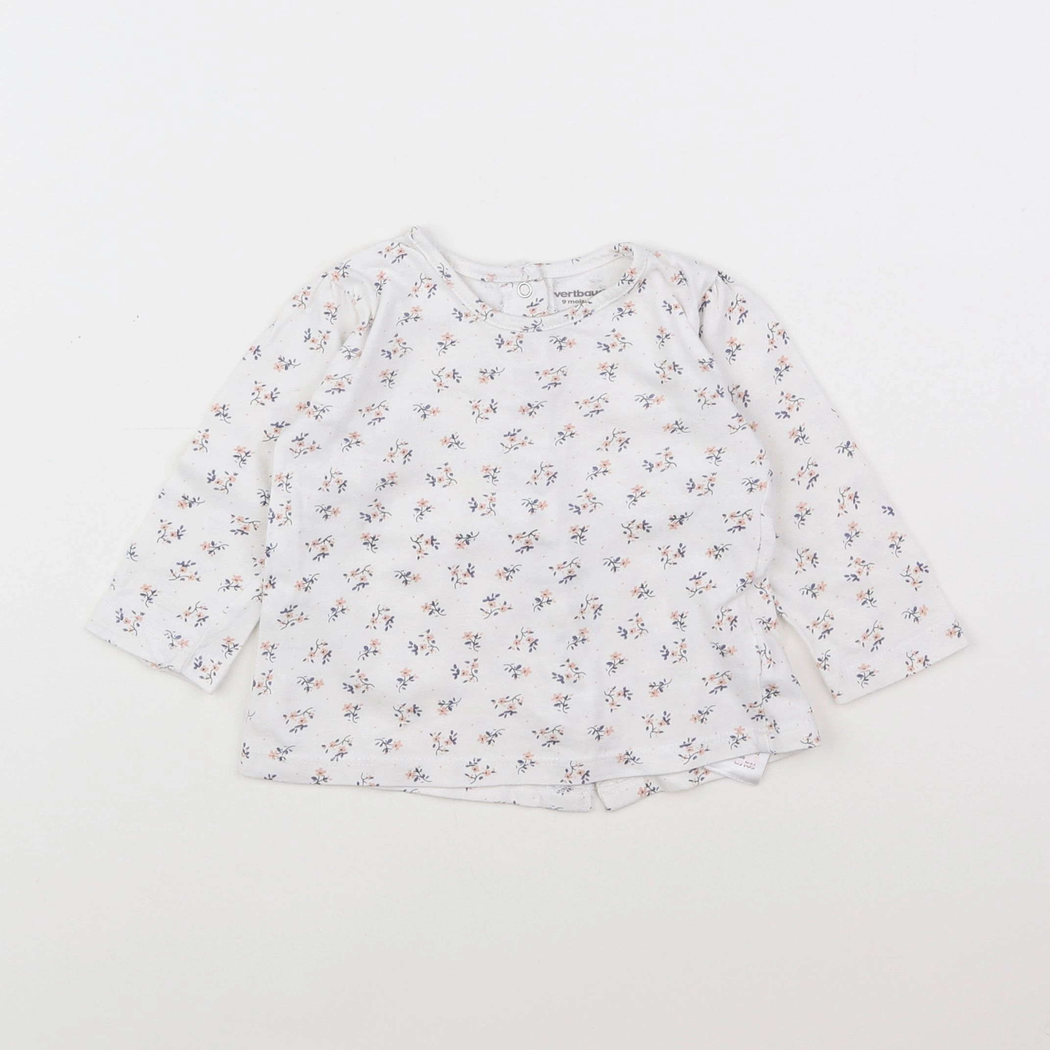 Vertbaudet - tee-shirt blanc - 9 mois