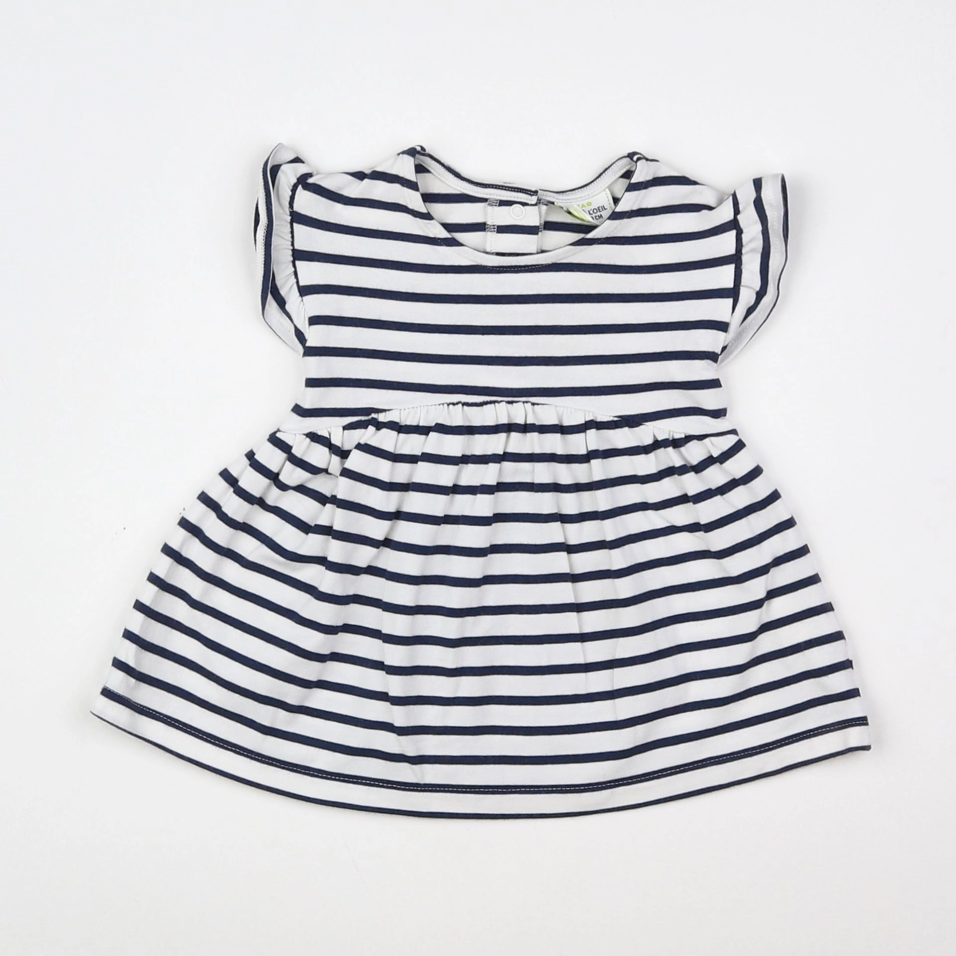 Tape à l'oeil - robe blanc, bleu - 3 mois
