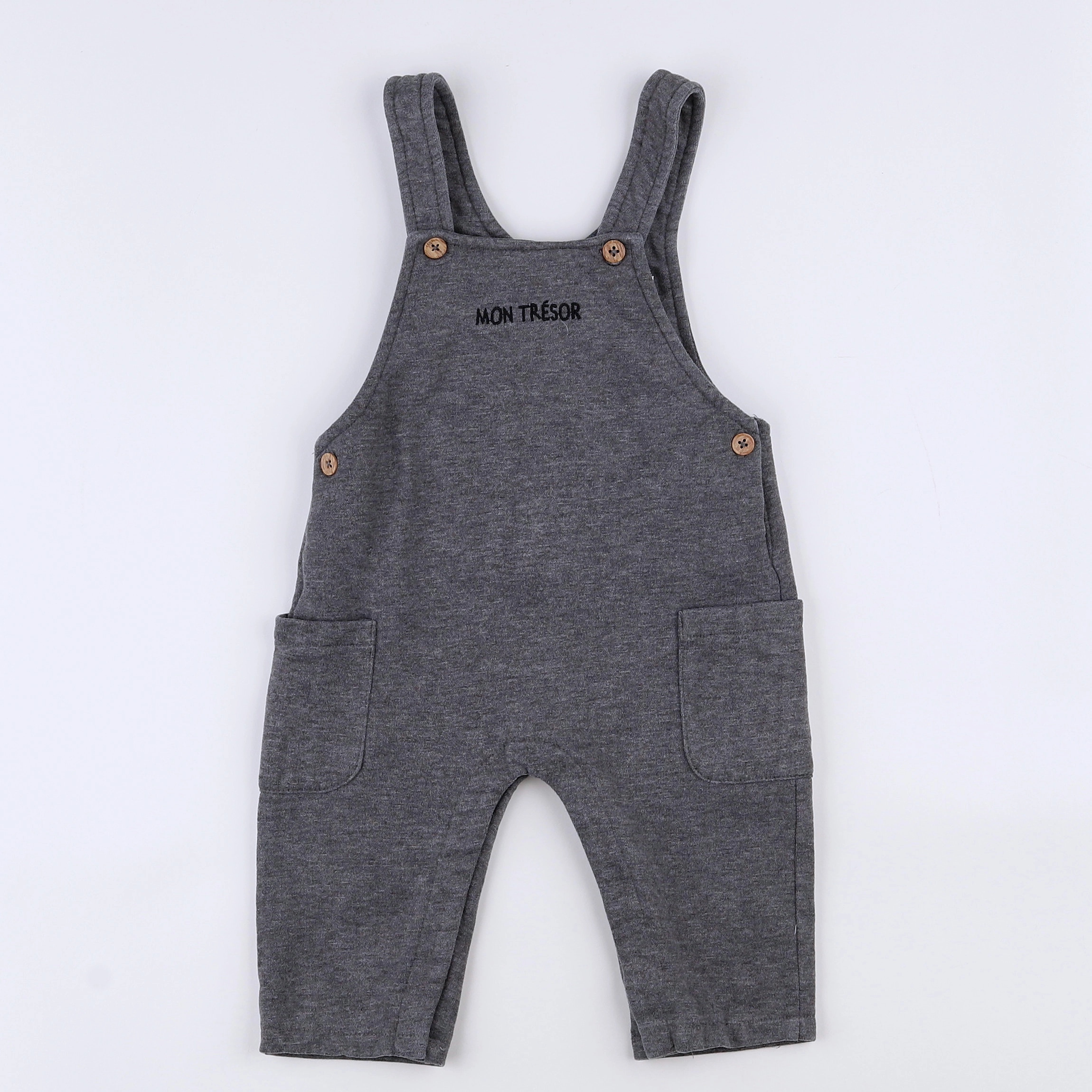 Vertbaudet - salopette gris - 12 mois