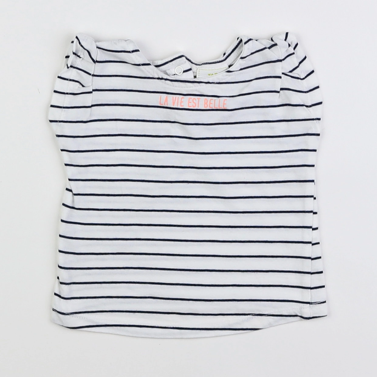 Tape à l'oeil - tee-shirt blanc, bleu - 3 mois