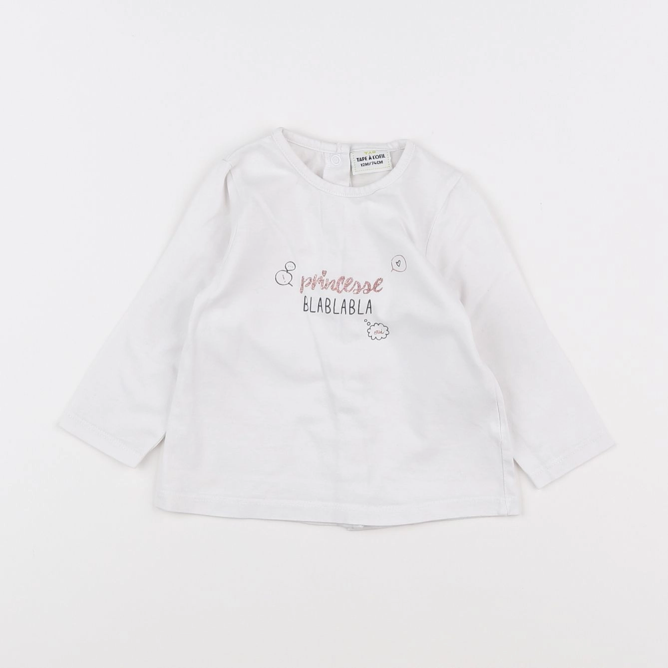 Tape à l'oeil - tee-shirt blanc - 12 mois