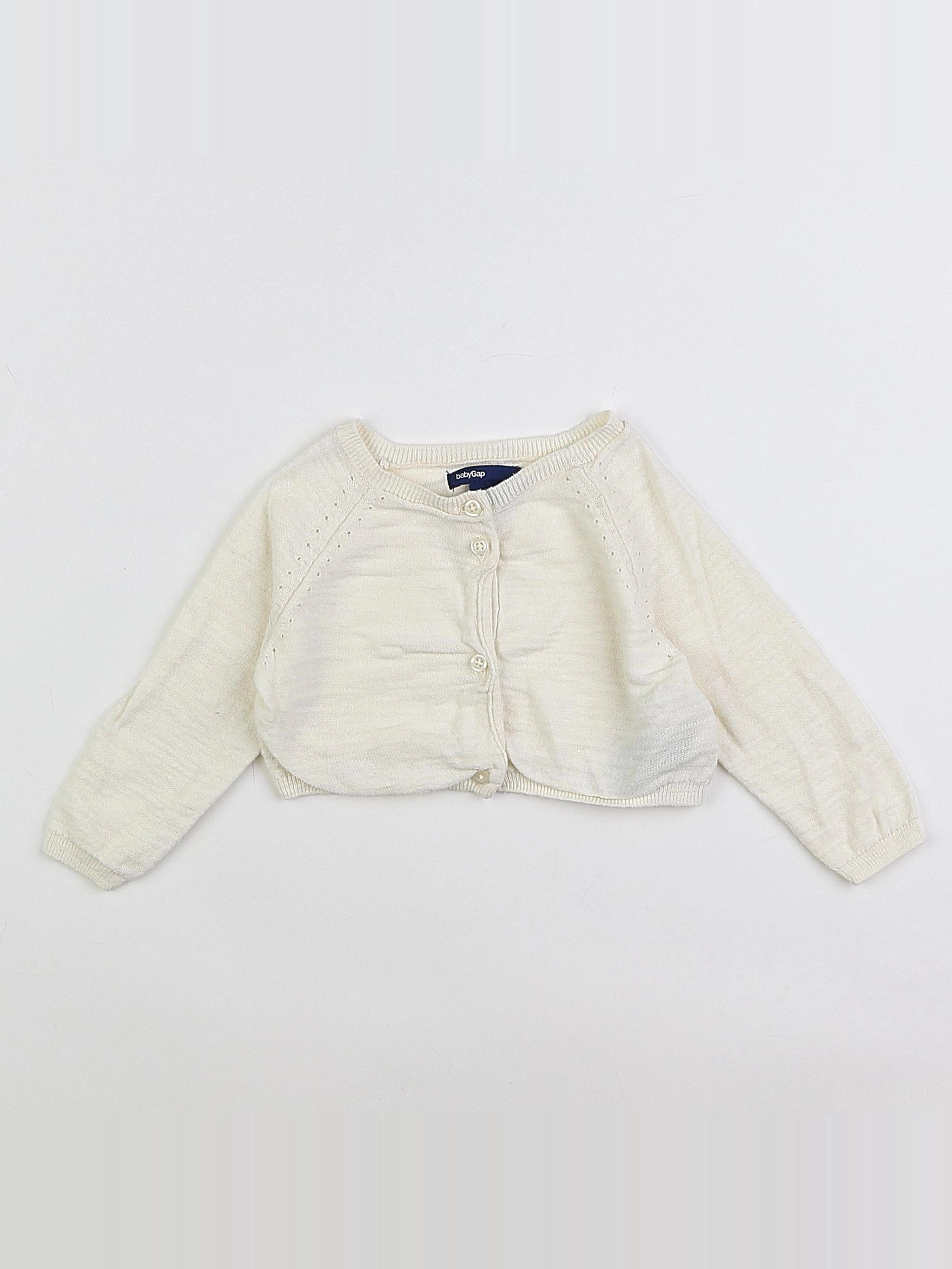 GAP - gilet blanc - 3/6 mois