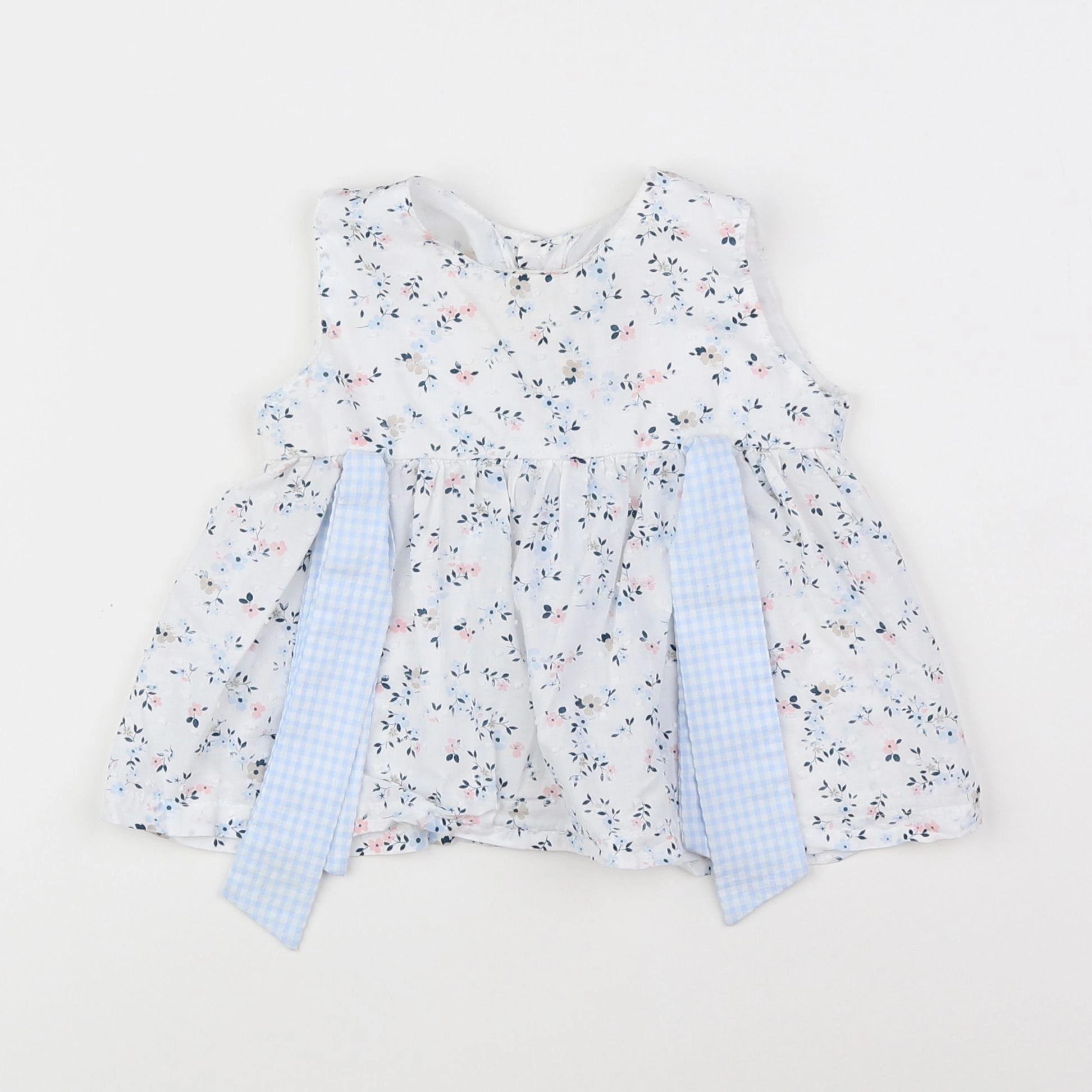 Lola Palacios - blouse blanc, bleu - 18 mois