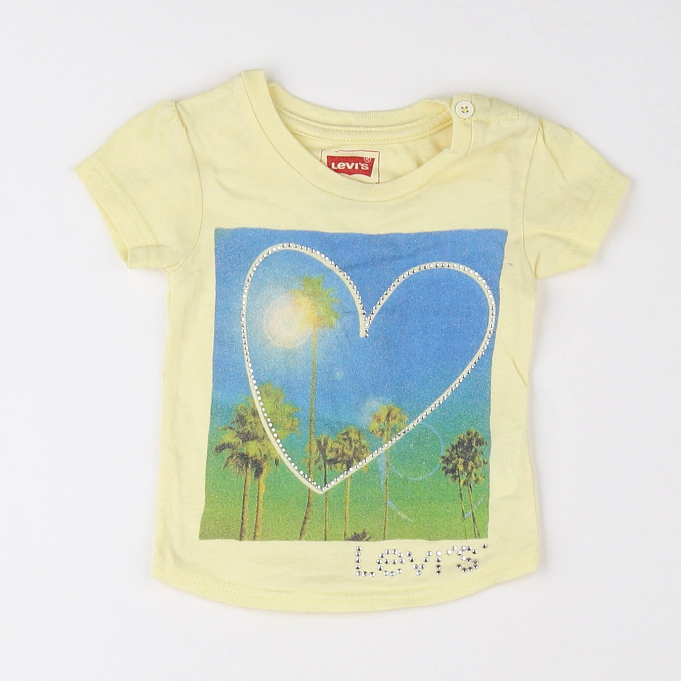 Levi's - tee-shirt jaune, bleu - 3 mois