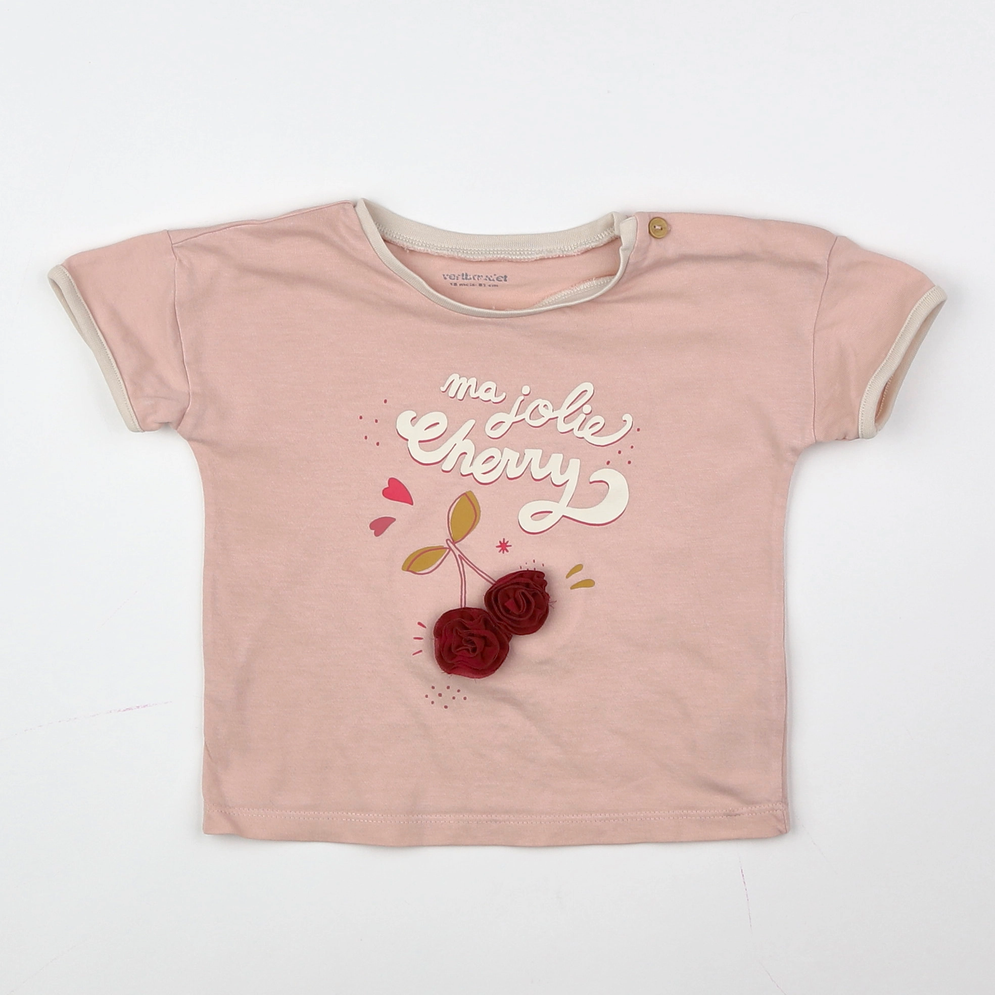 Vertbaudet - tee-shirt rose - 18 mois