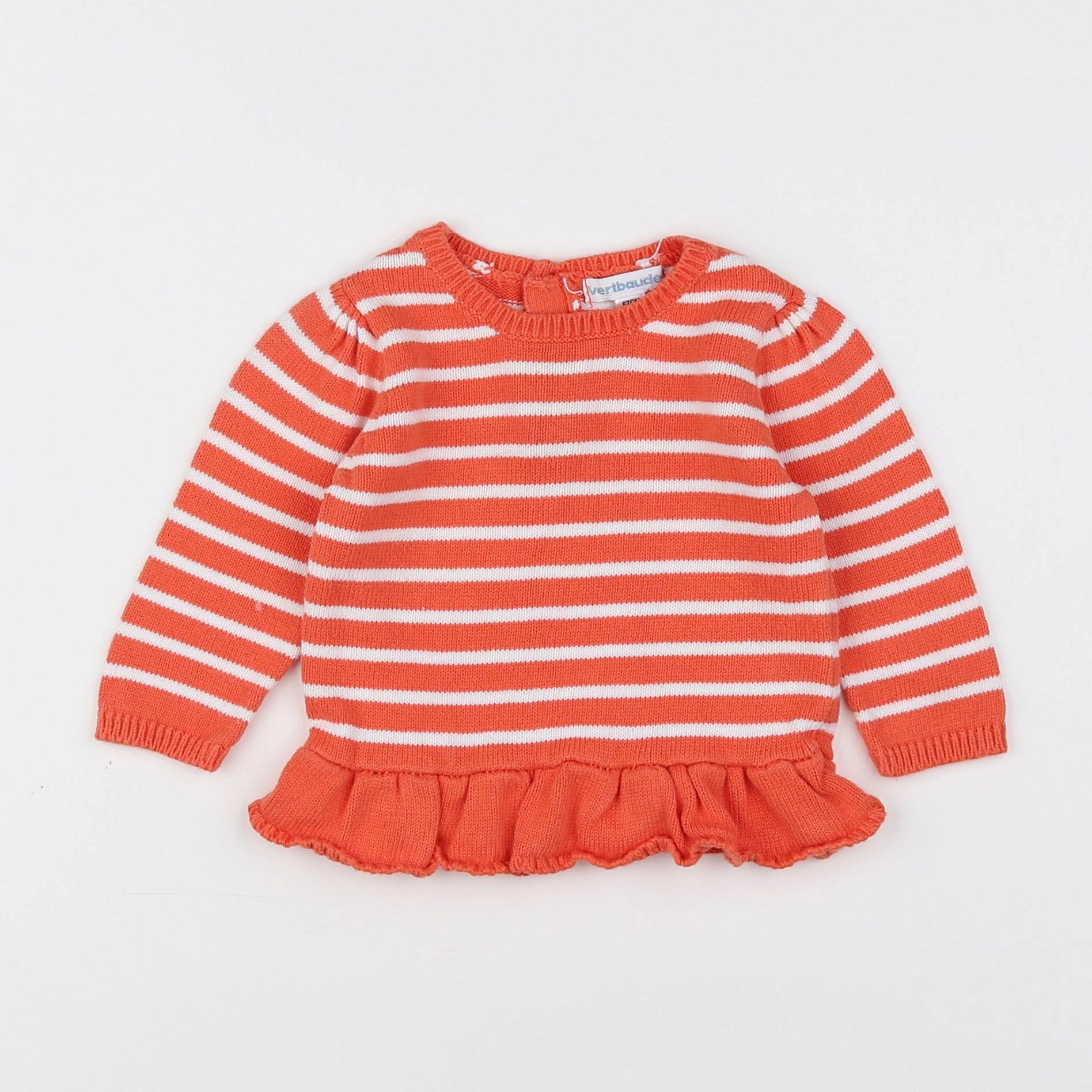 Vertbaudet - pull orange - 6 mois