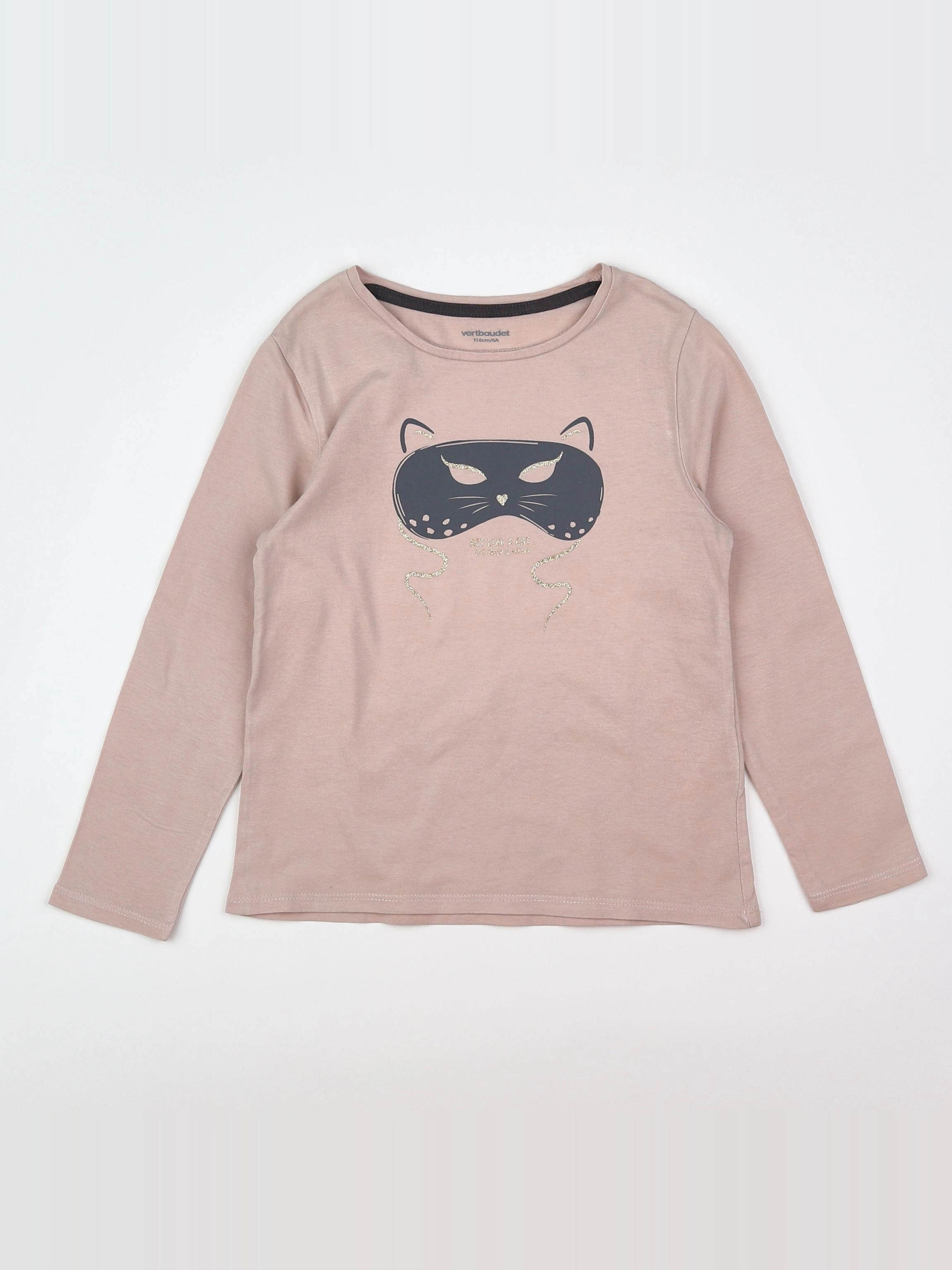 Vertbaudet - tee-shirt beige, multicolore - 6 ans