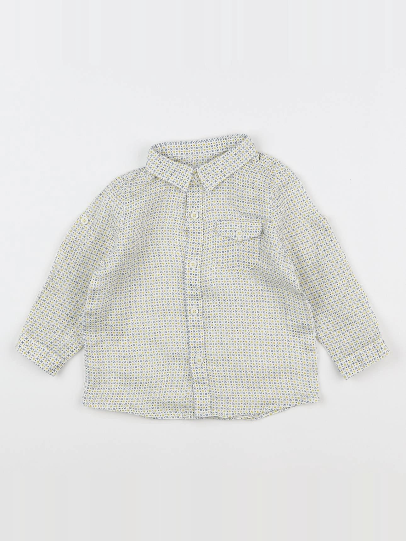 Zara - chemise bleu, jaune - 6/9 mois