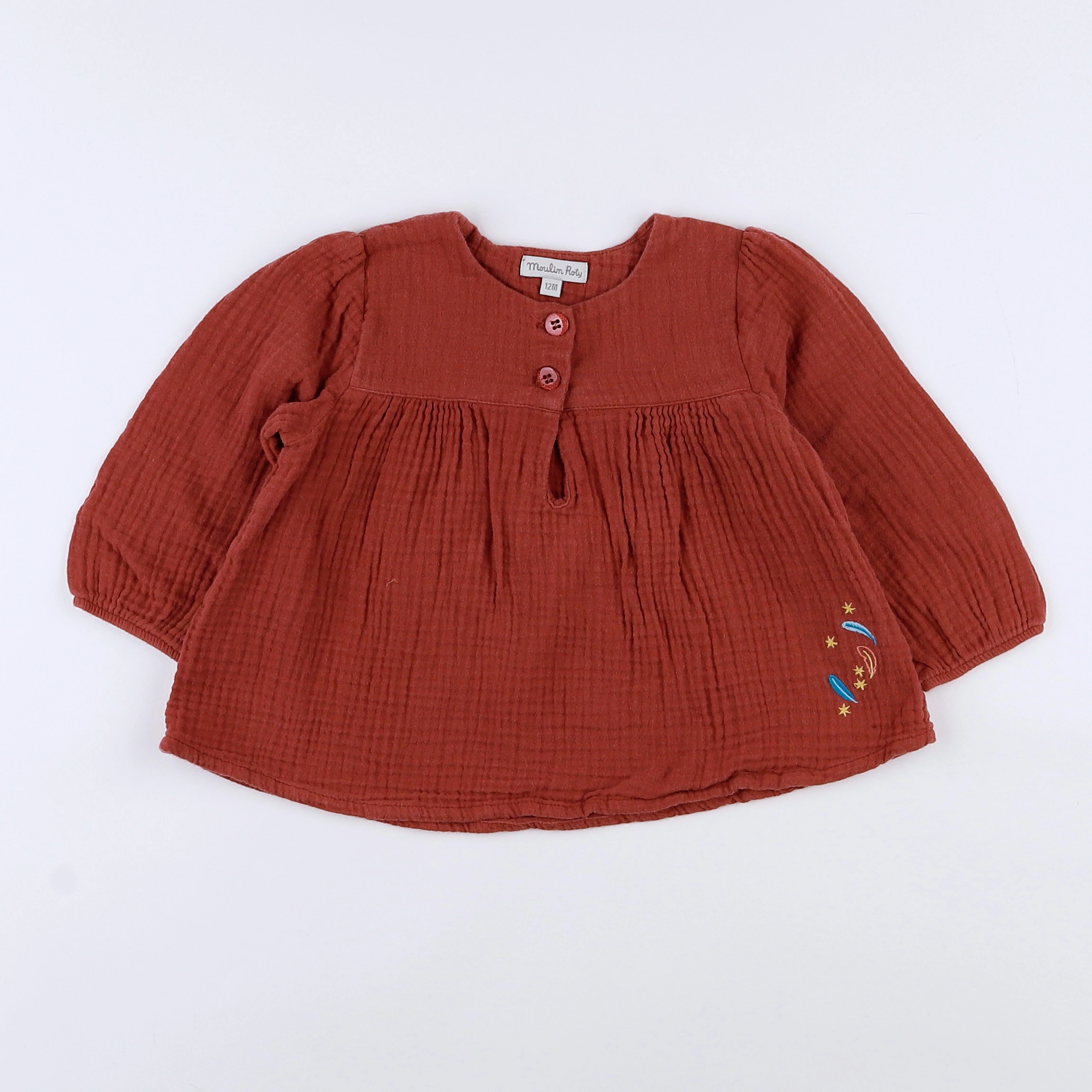 Moulin Roty - blouse marron - 12 mois