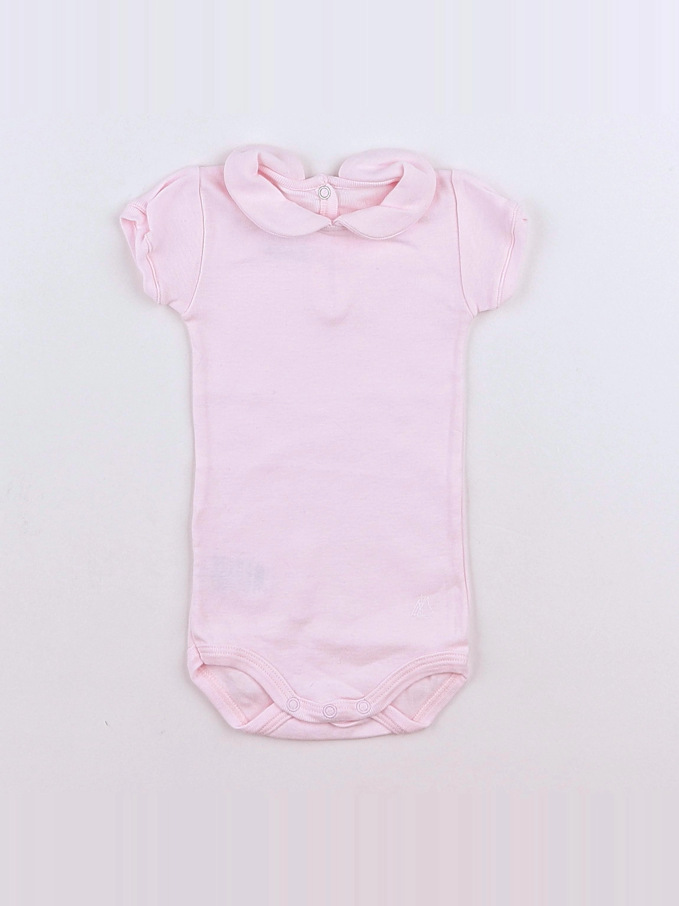Petit Bateau - body vetement rose - 3 mois