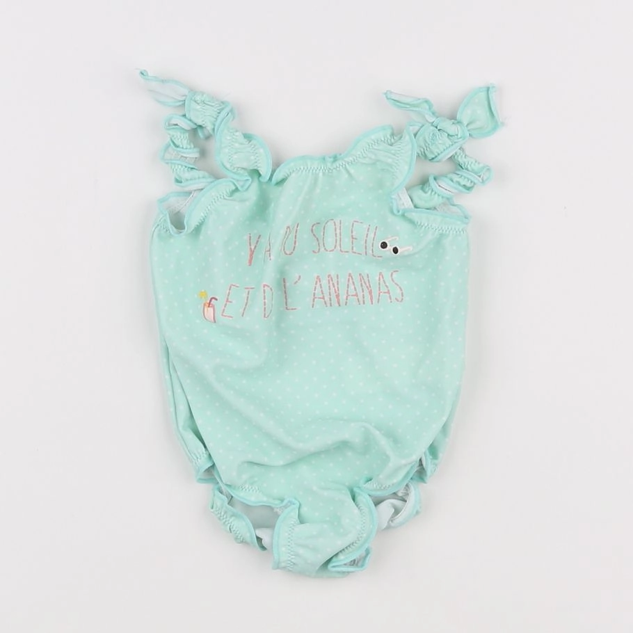 Vertbaudet - maillot de bain vert - 9 mois