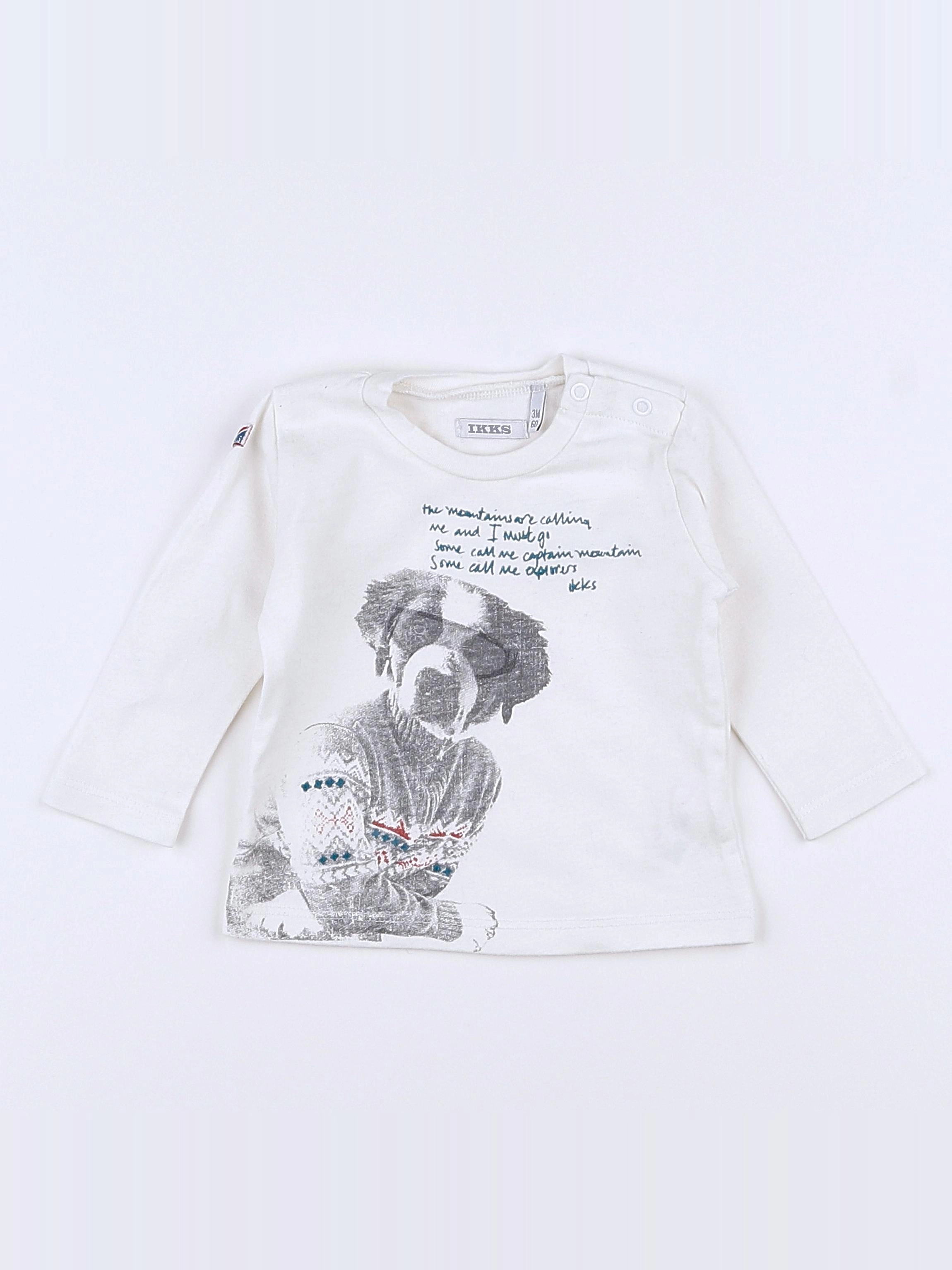 IKKS - tee-shirt blanc - 3 mois