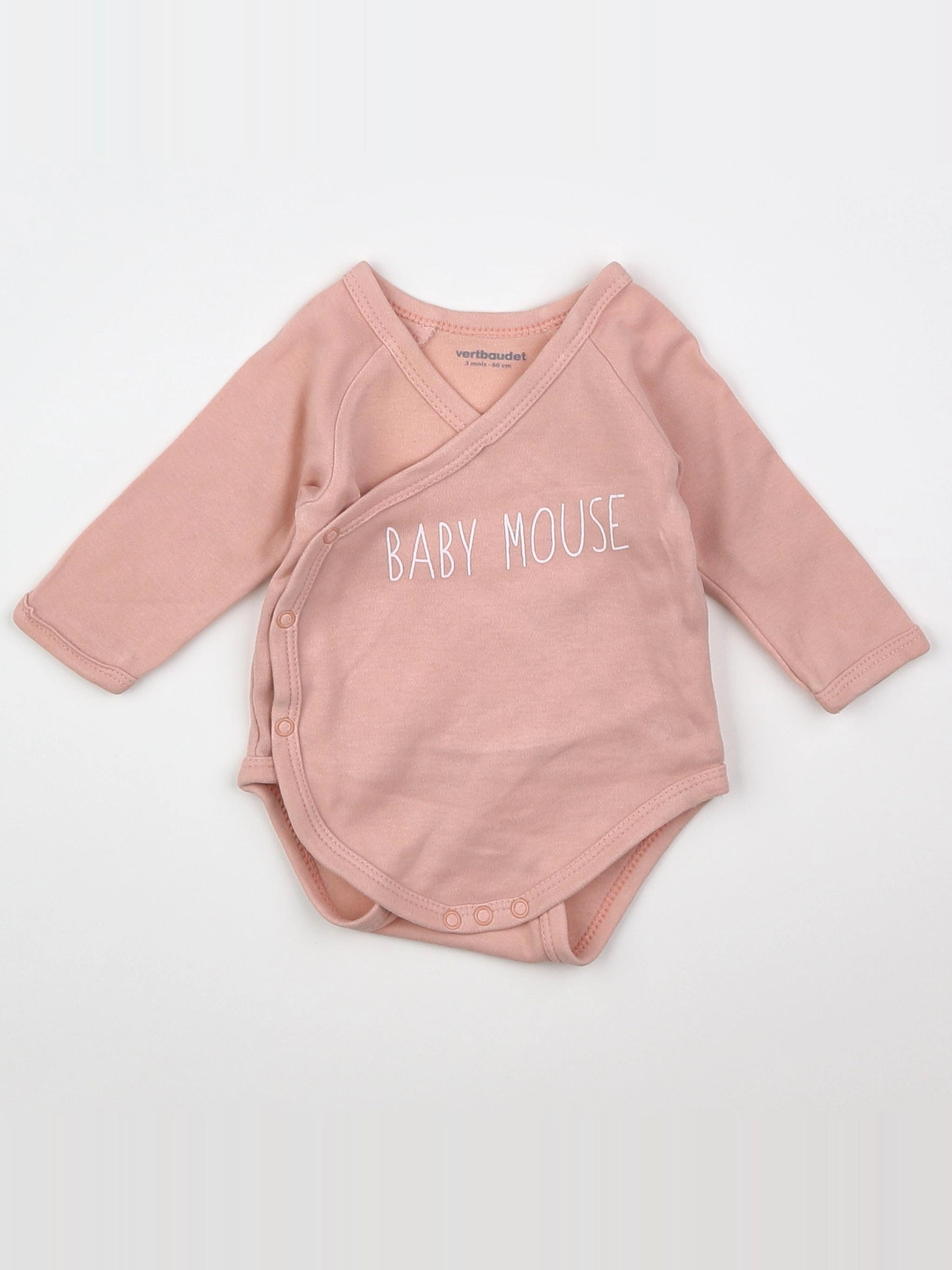 Vertbaudet - body rose - 3 mois