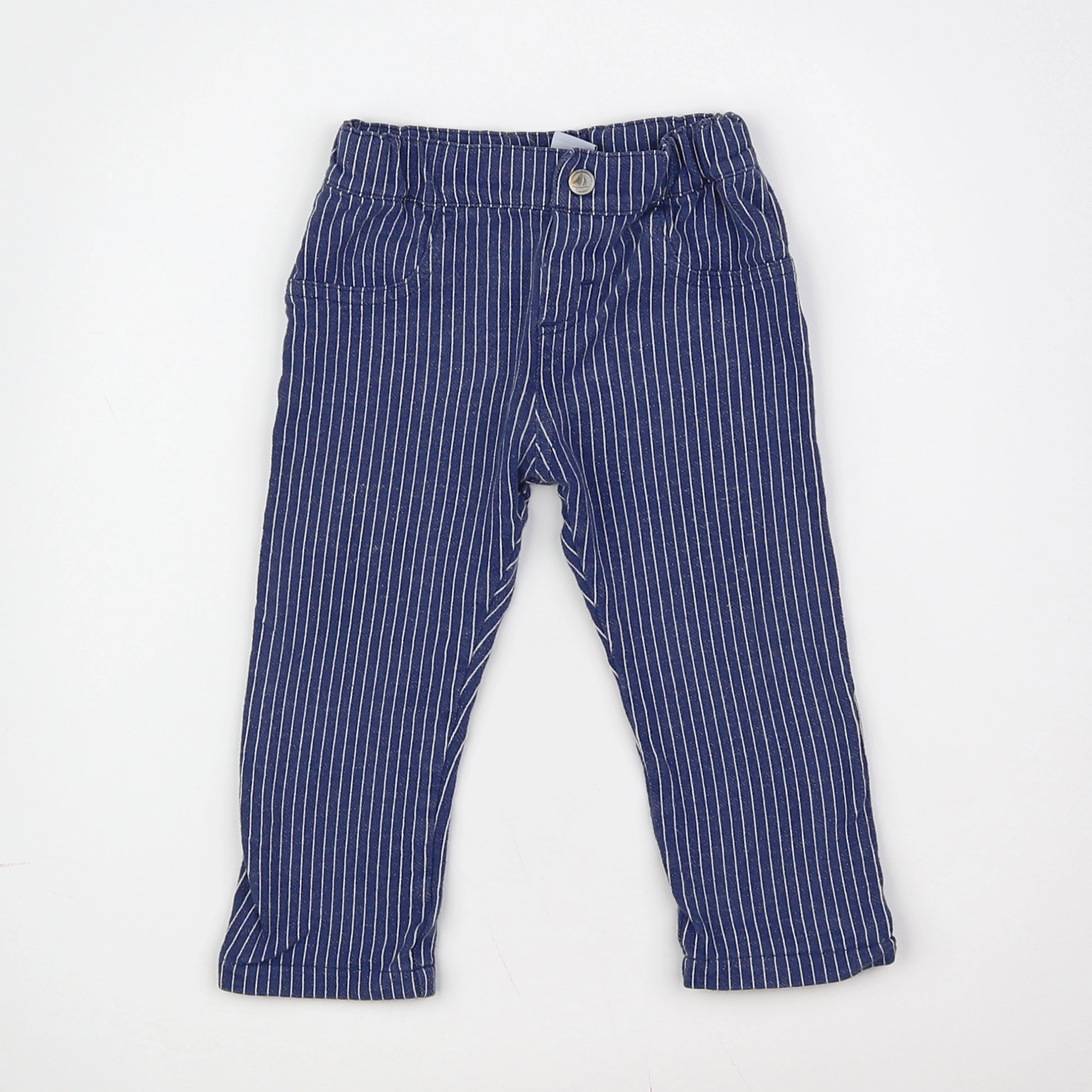 Petit Bateau - pantalon bleu - 12 mois