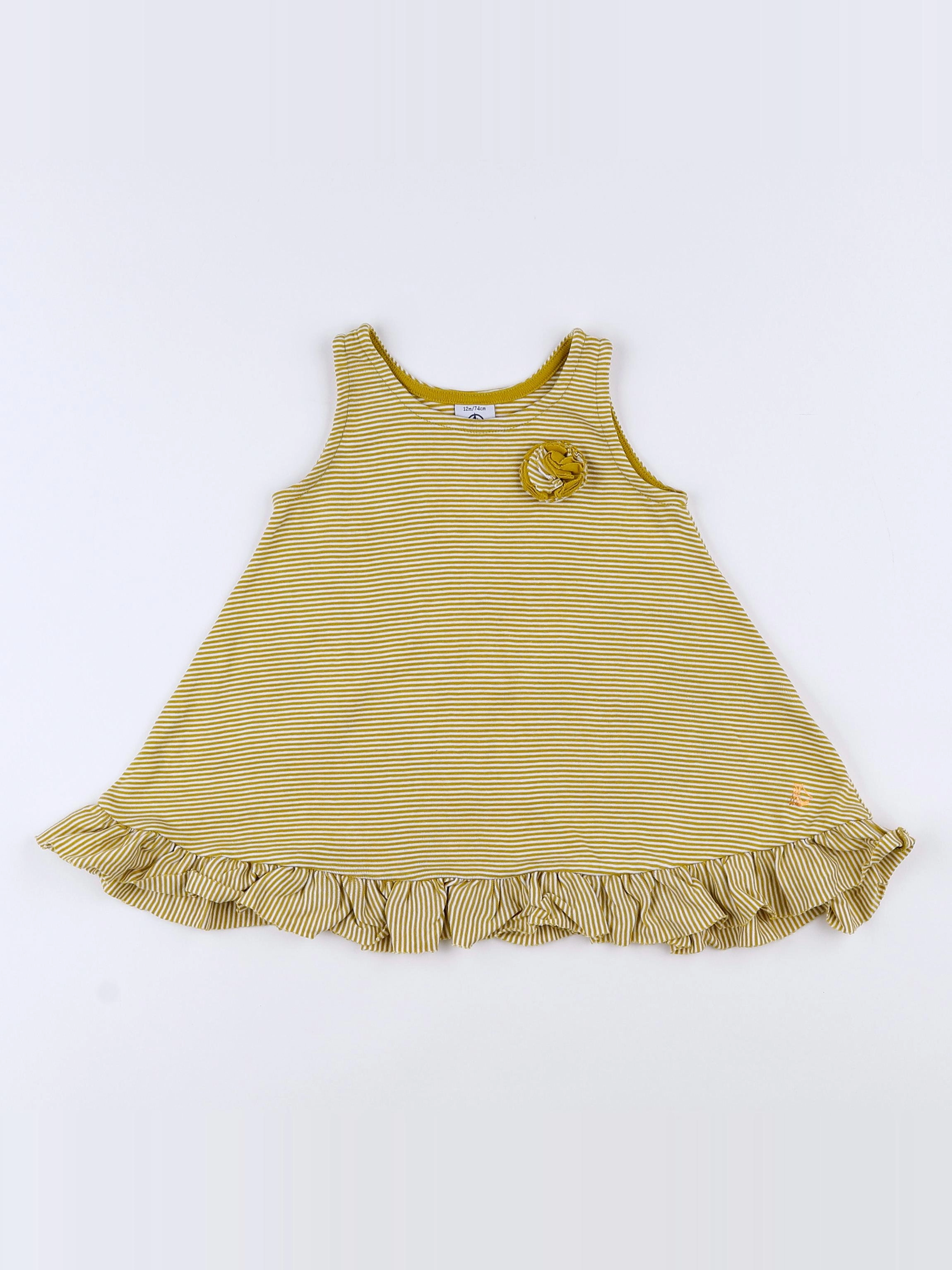 Petit Bateau - robe jaune - 12 mois