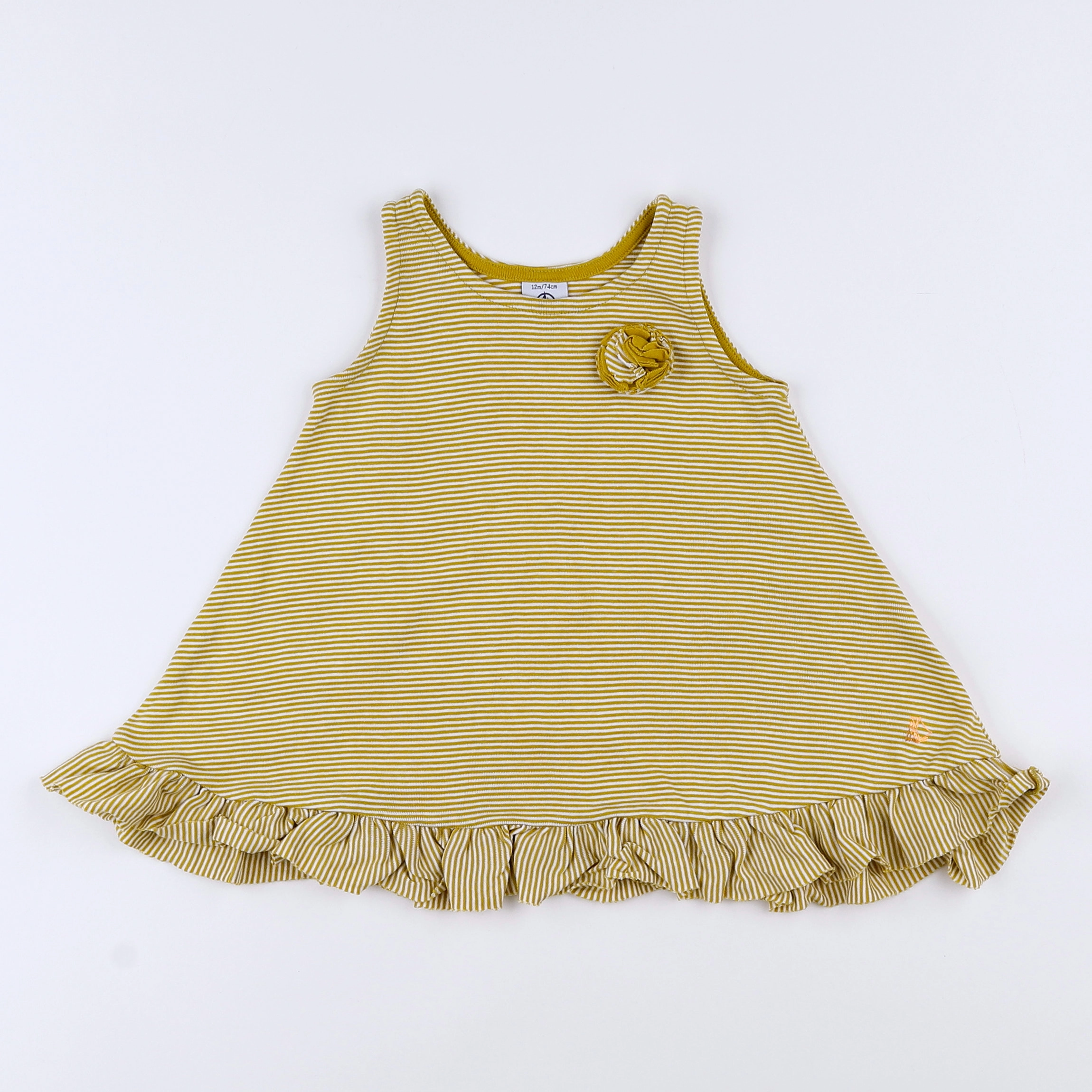 Petit Bateau - robe jaune - 12 mois