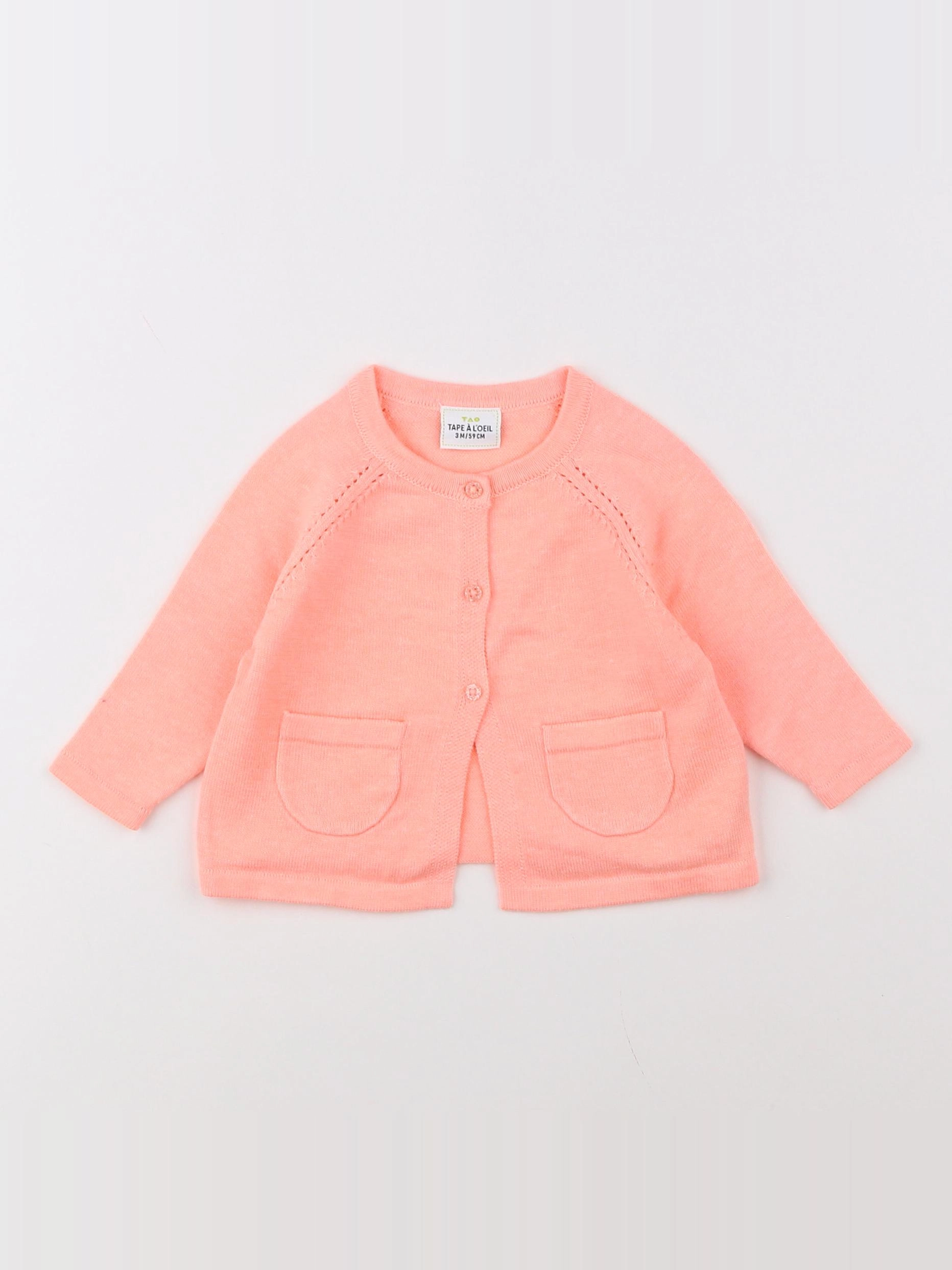 Tape à l'oeil - gilet rose - 3 mois