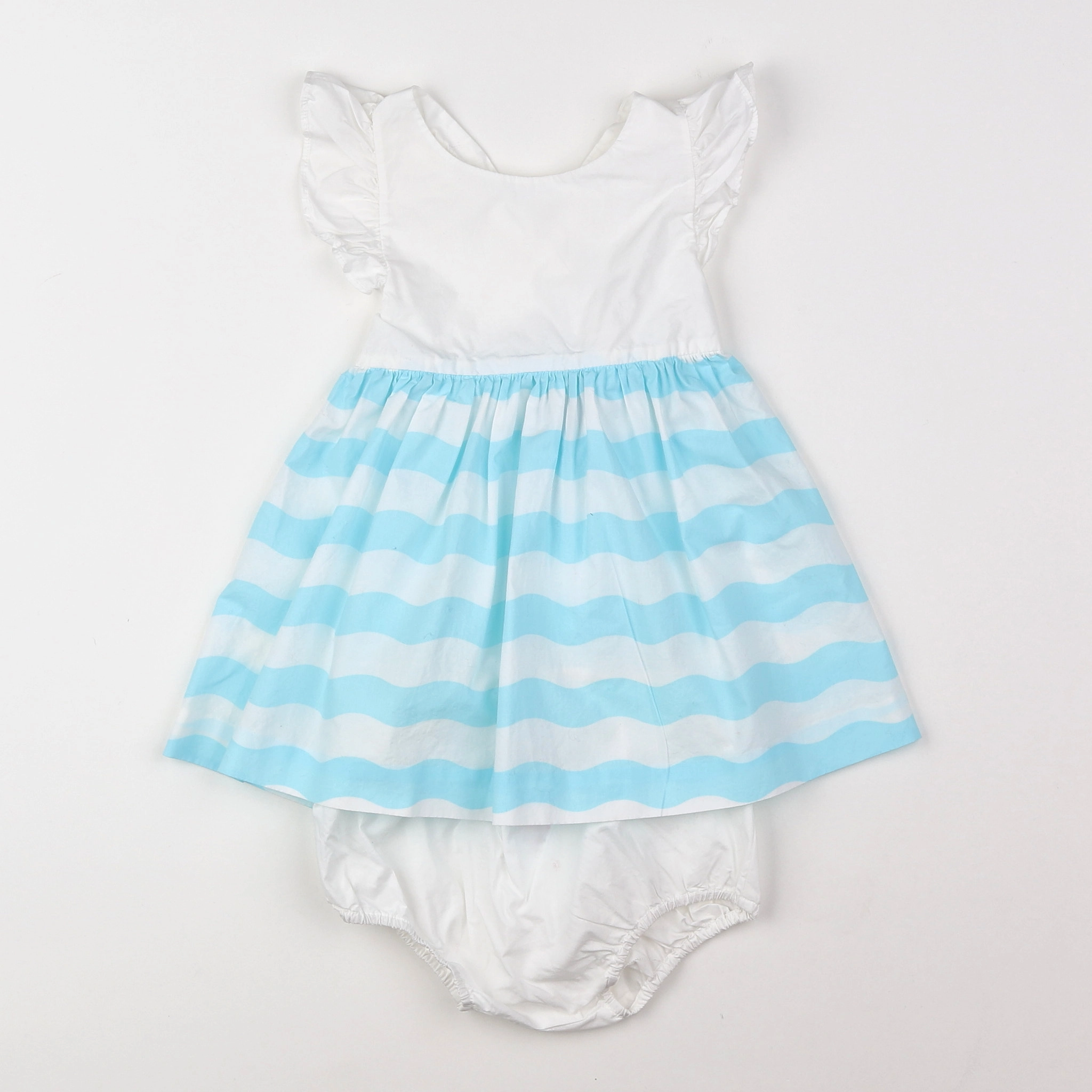 Jacadi - robe blanc, bleu - 18 mois