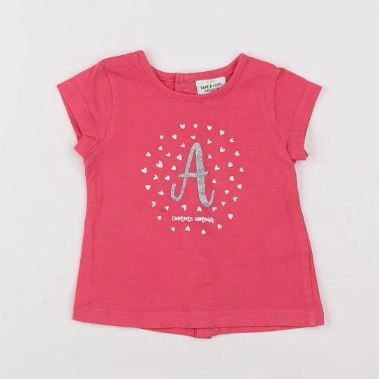 Tape à l'oeil - tee-shirt rose - 3 mois