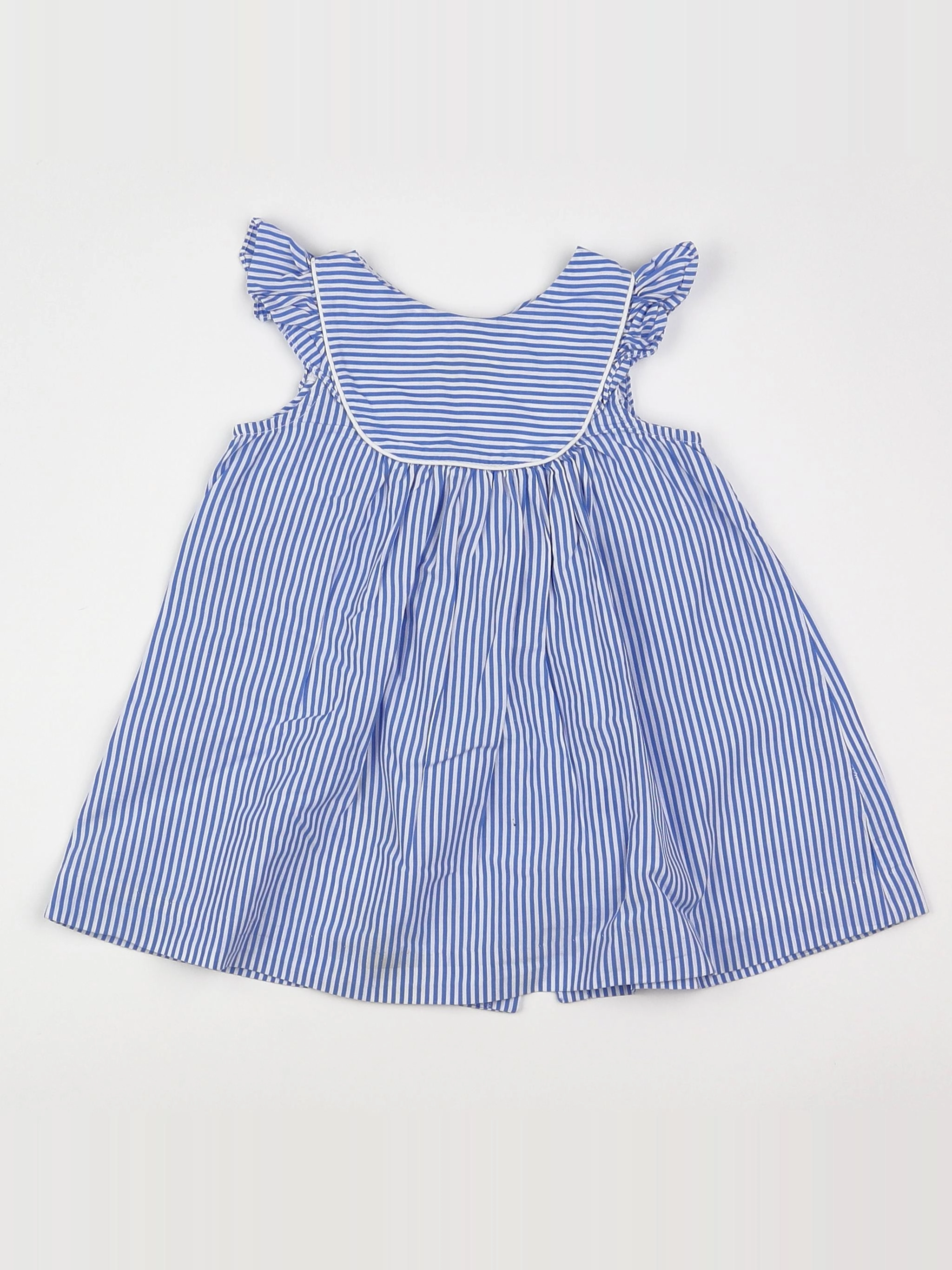 Jacadi - robe blanc, bleu - 12 mois