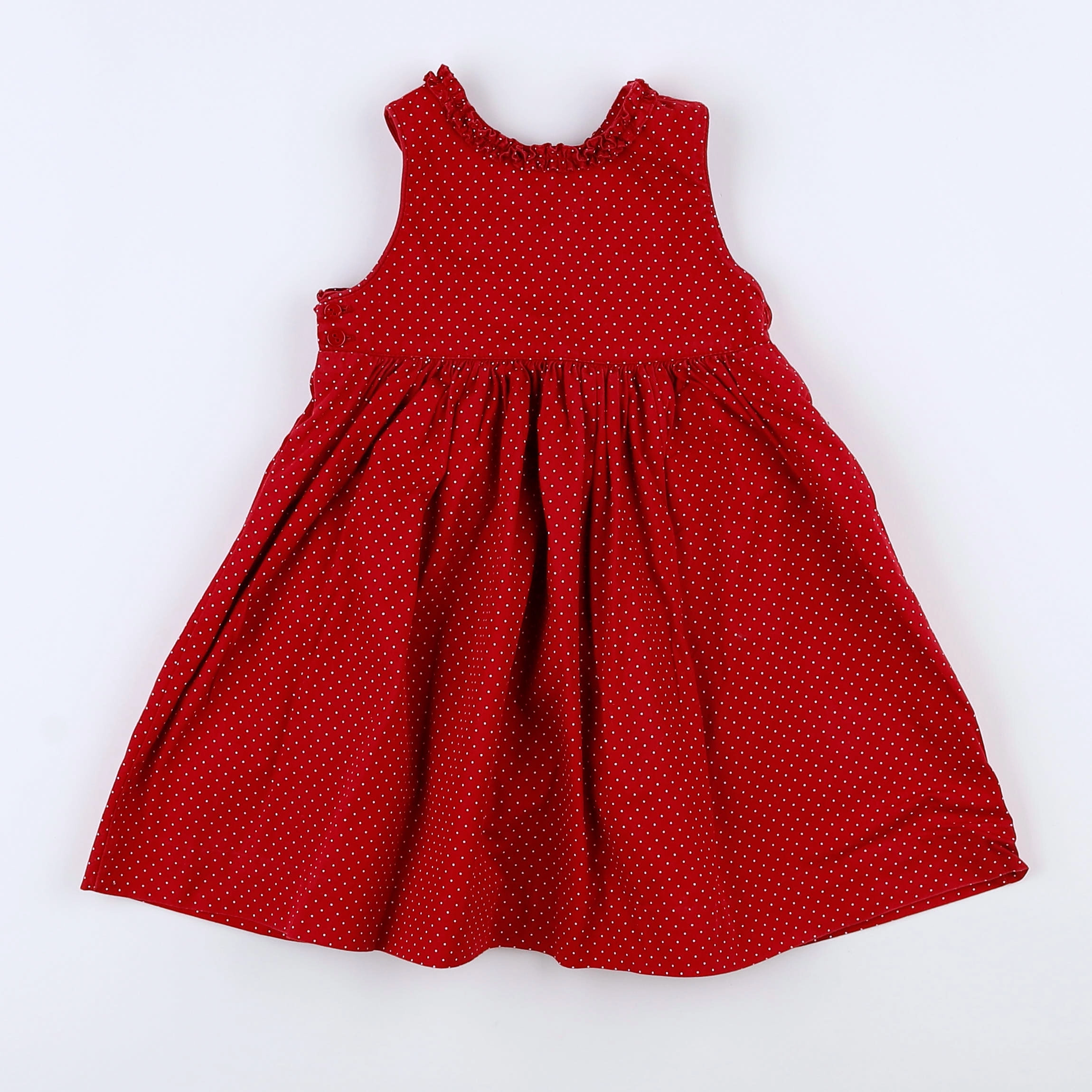 Boutchou - robe rouge, blanc - 12 mois