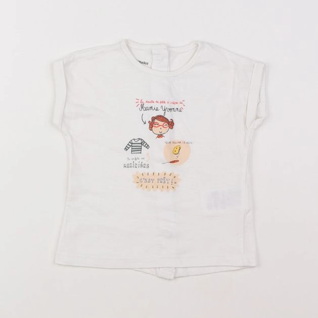 Vertbaudet - tee-shirt blanc - 9 mois