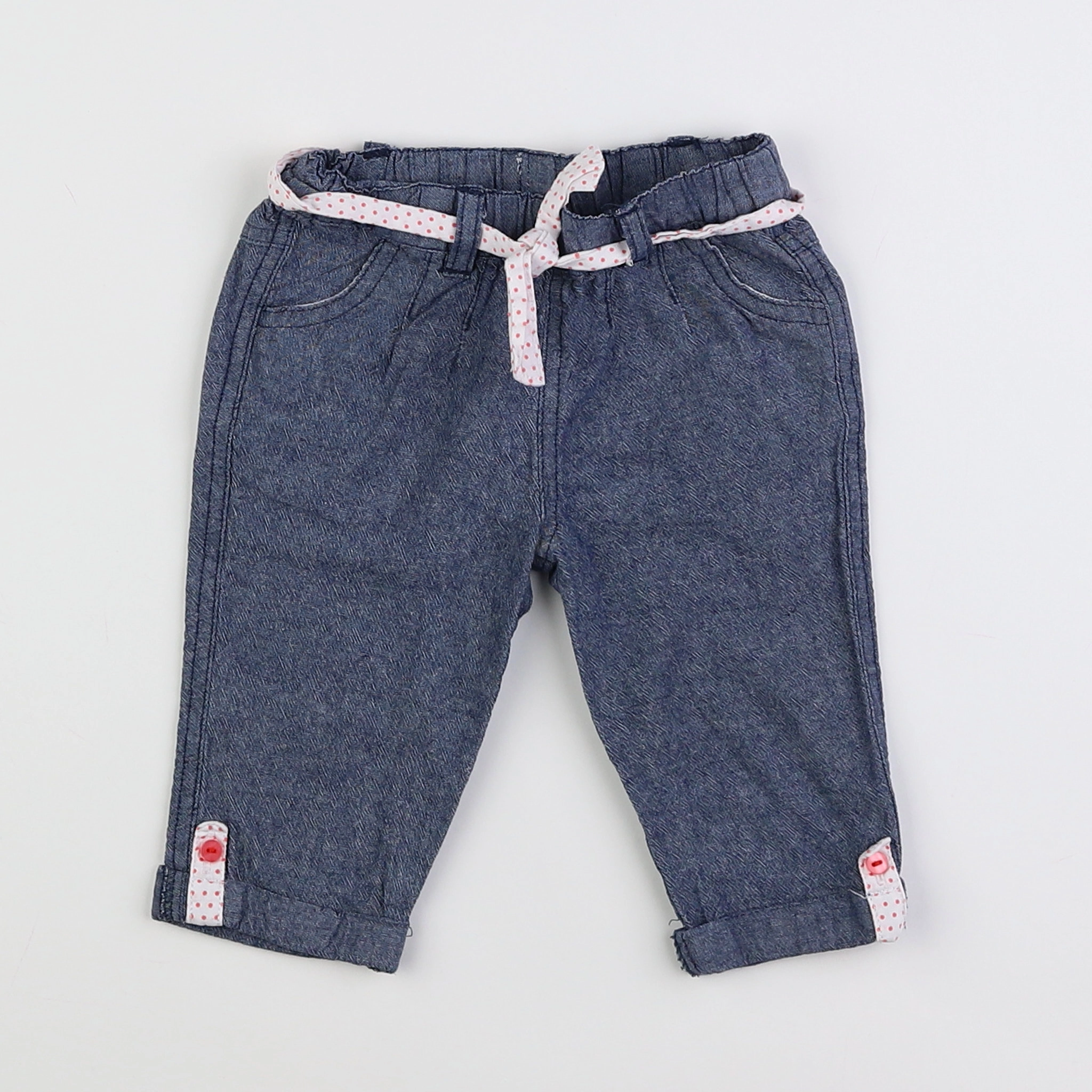 Vertbaudet - pantalon bleu - 6 mois