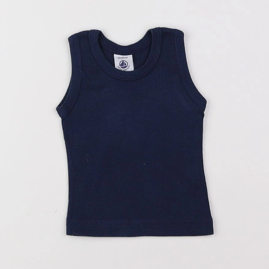 Petit Bateau - maillot de corps bleu - 3 mois