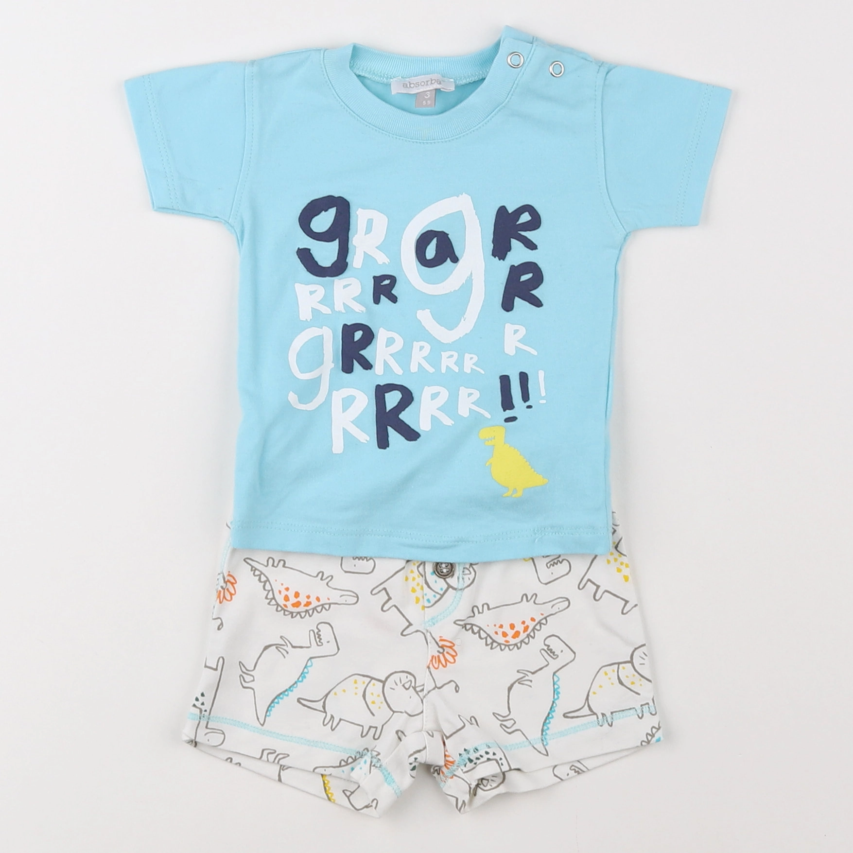 Absorba - pyjama coton blanc, bleu - 3 mois