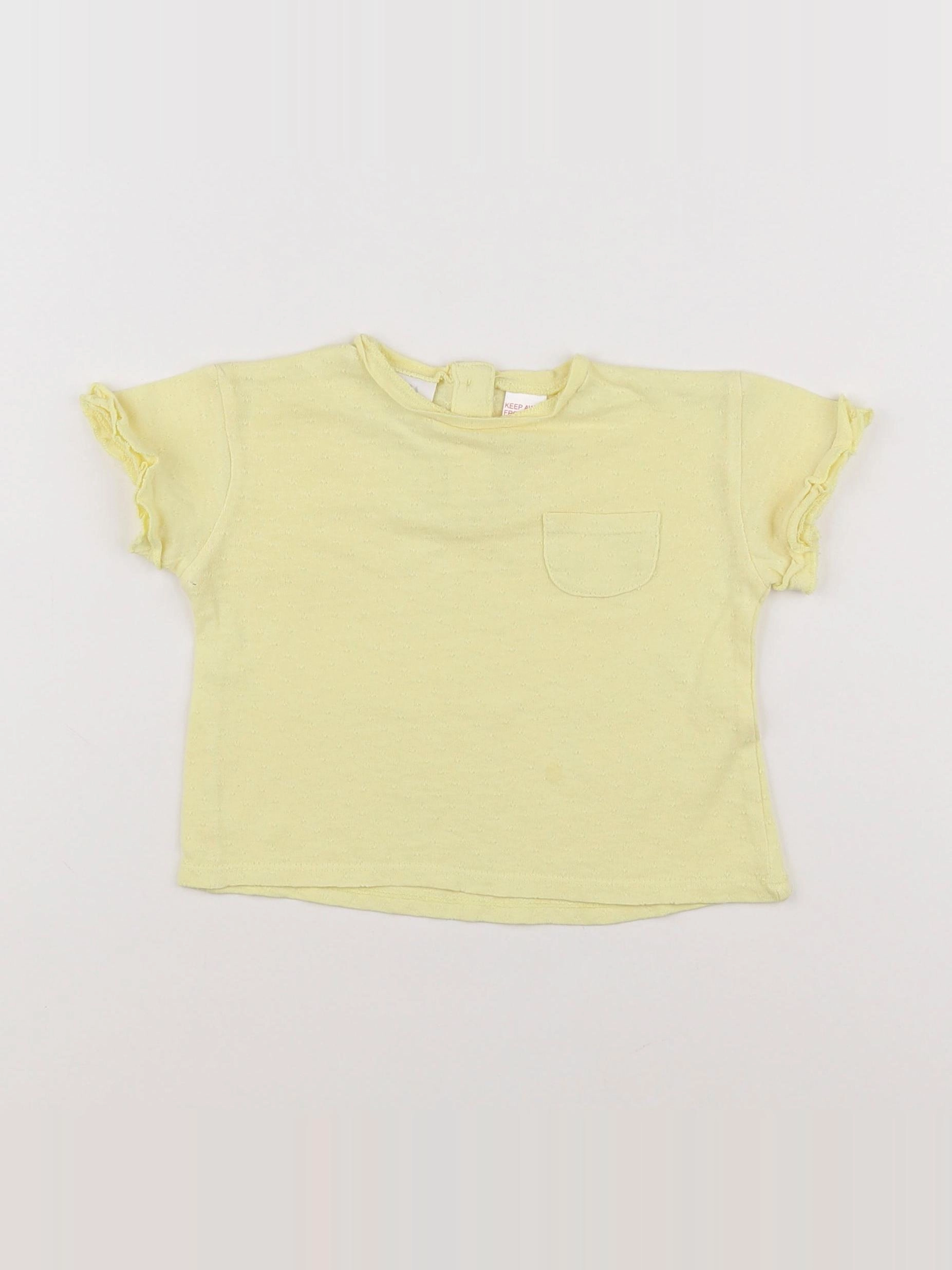 Zara - tee-shirt jaune - 3/6 mois