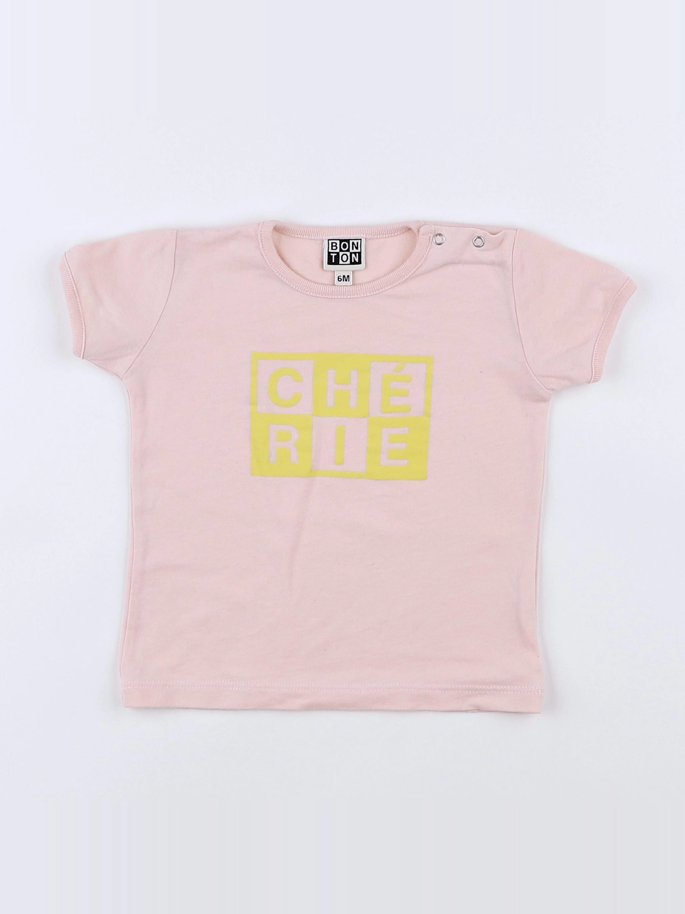 Bonton - tee-shirt rose - 6 mois