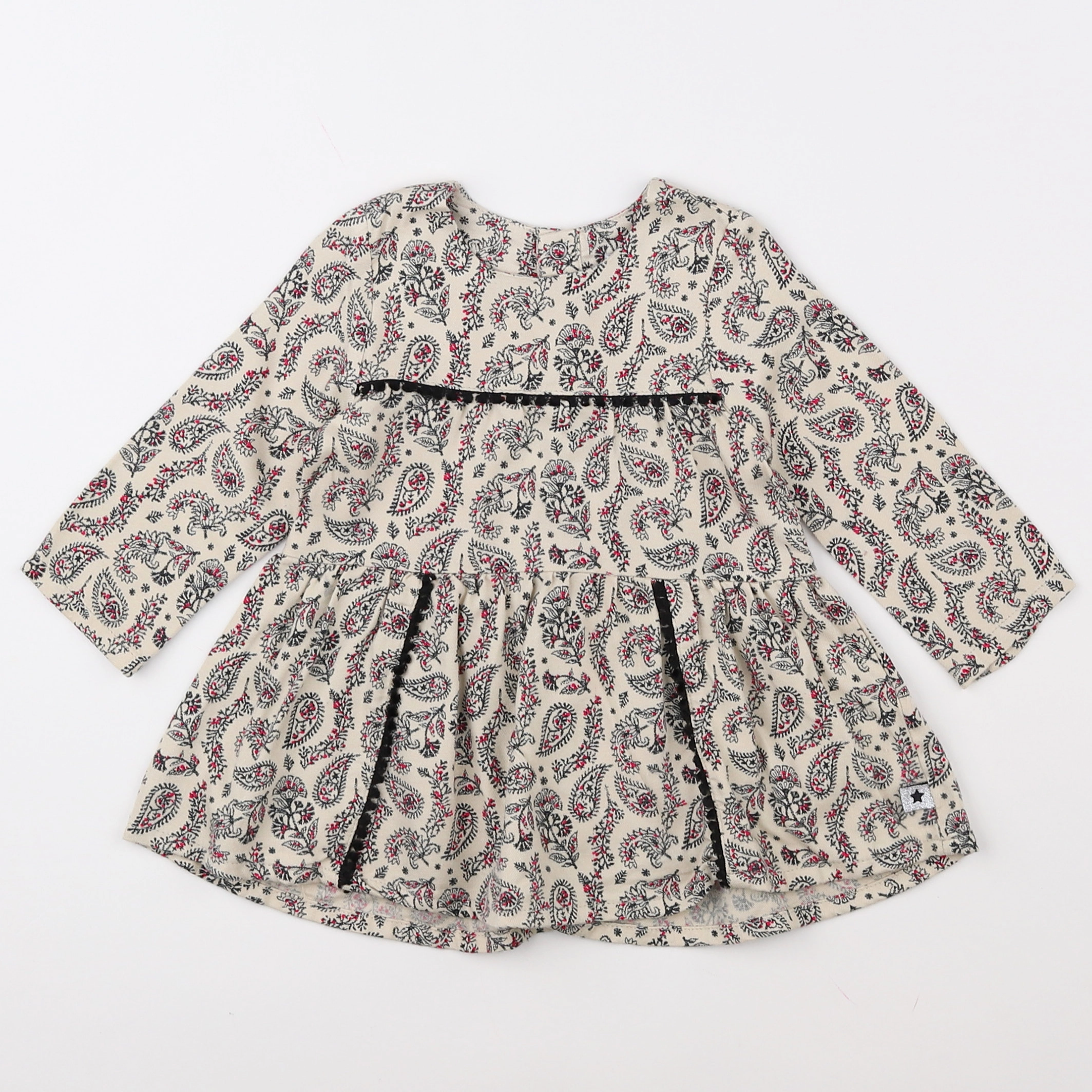 IKKS - robe beige, rose - 12 mois