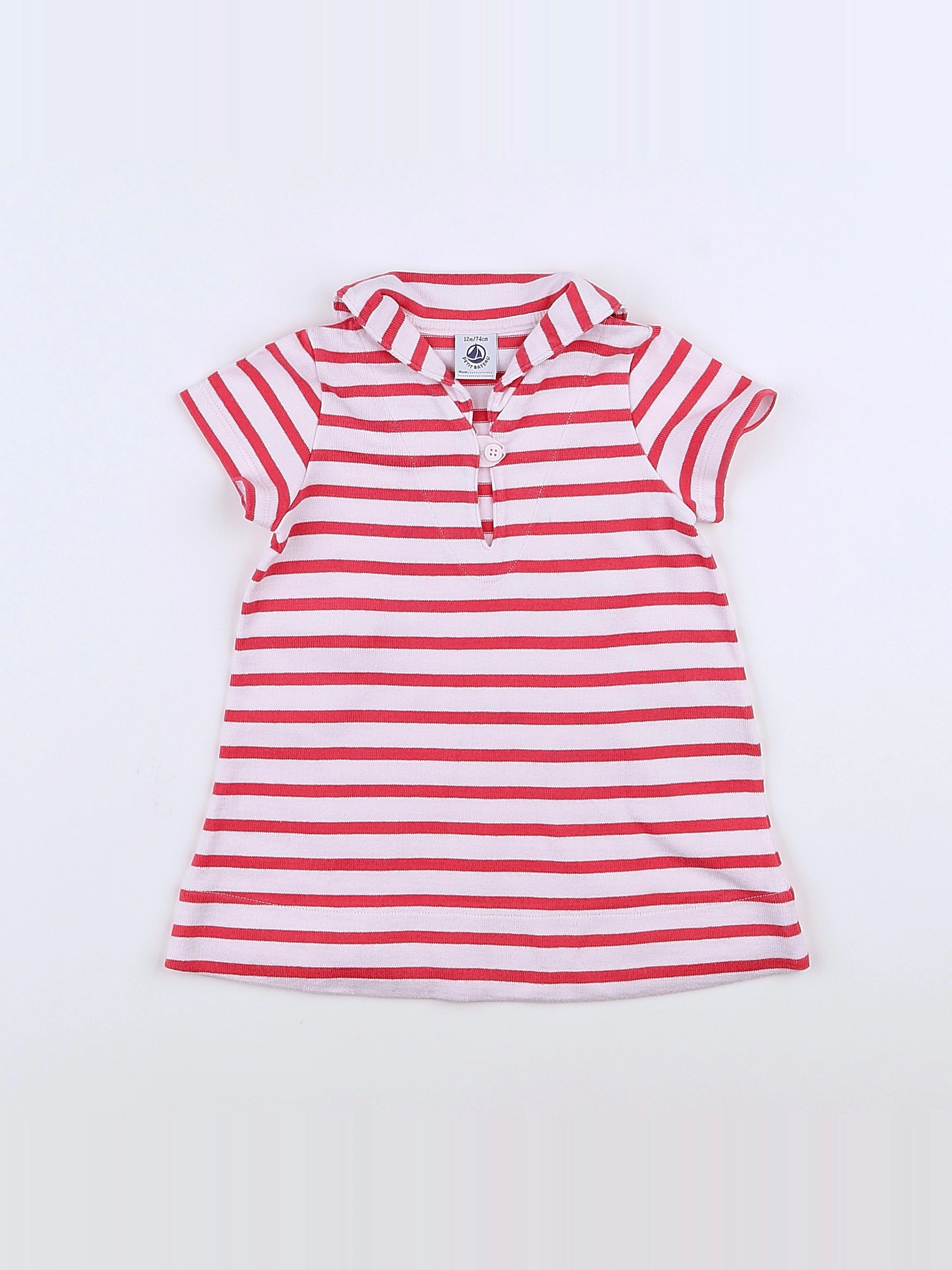 Petit Bateau - robe rose - 12 mois