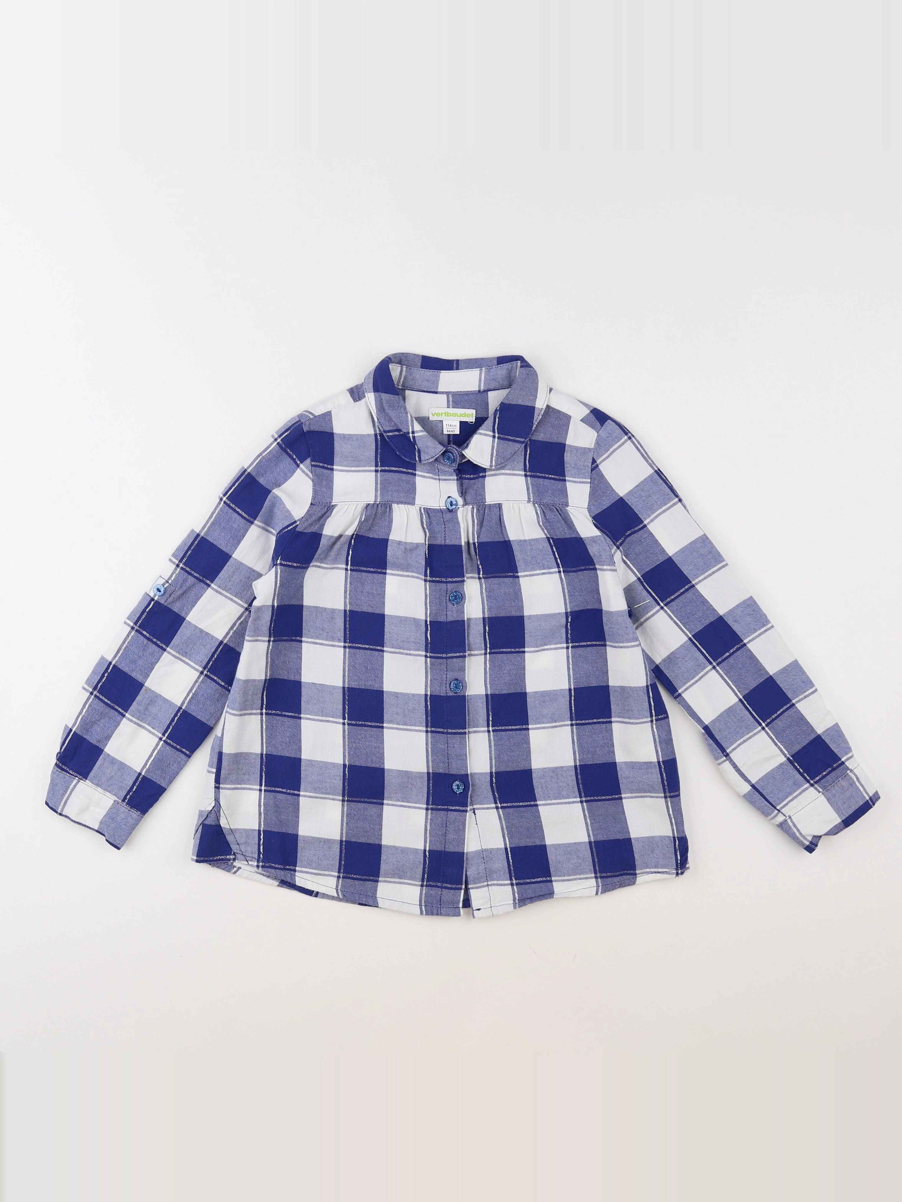 Vertbaudet - chemise blanc, bleu - 6 ans