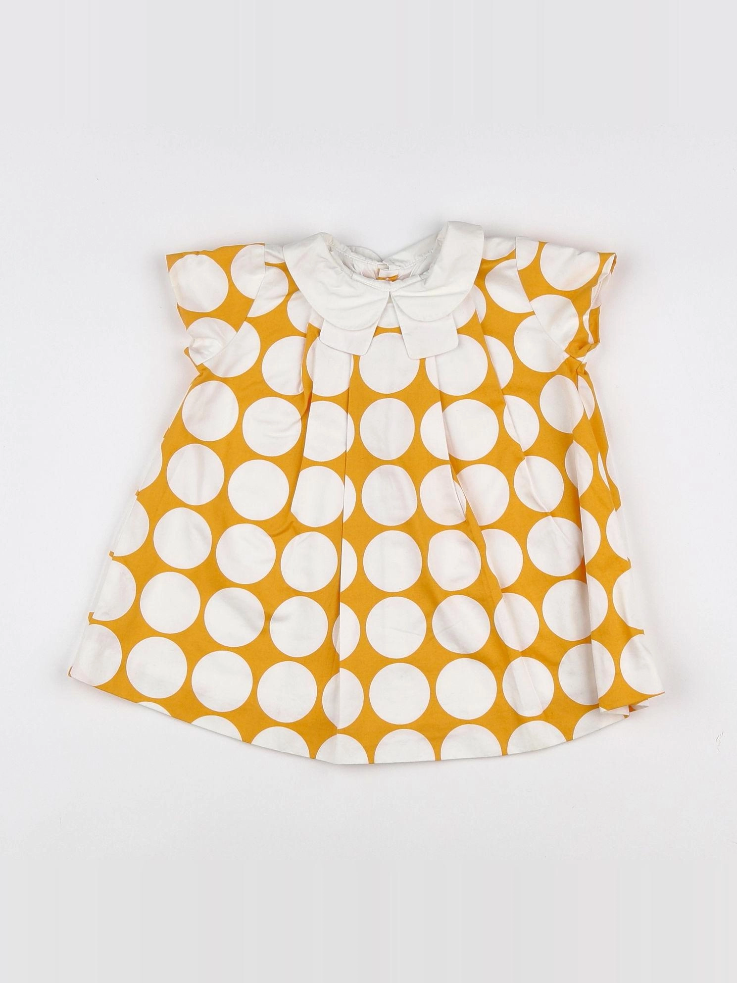 Jacadi - robe blanc, jaune - 12 mois