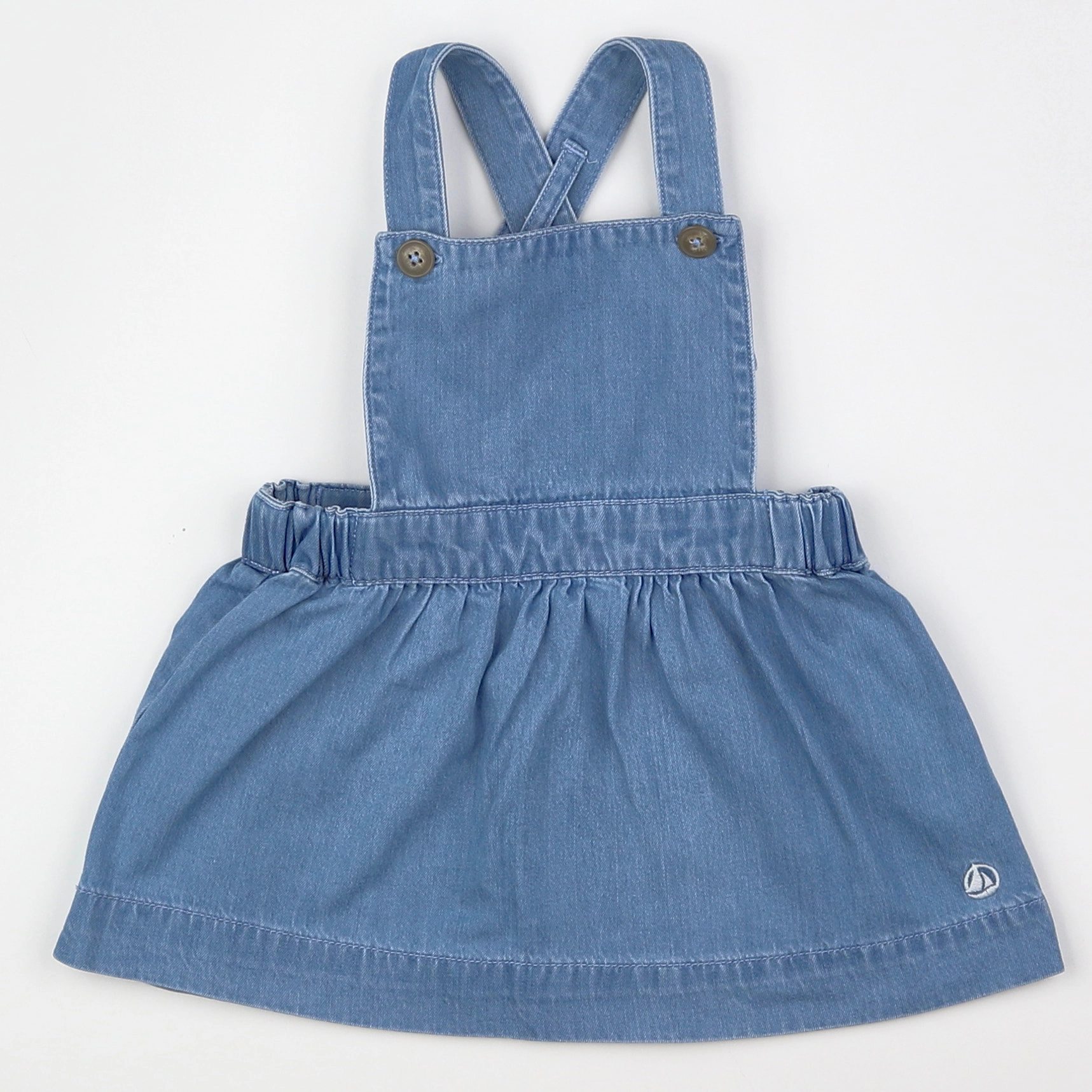 Petit Bateau - robe bleu - 12 mois