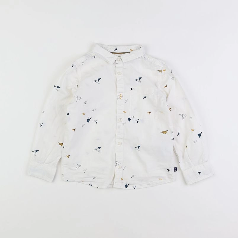 Okaidi - chemise blanc, bleu - 3 ans