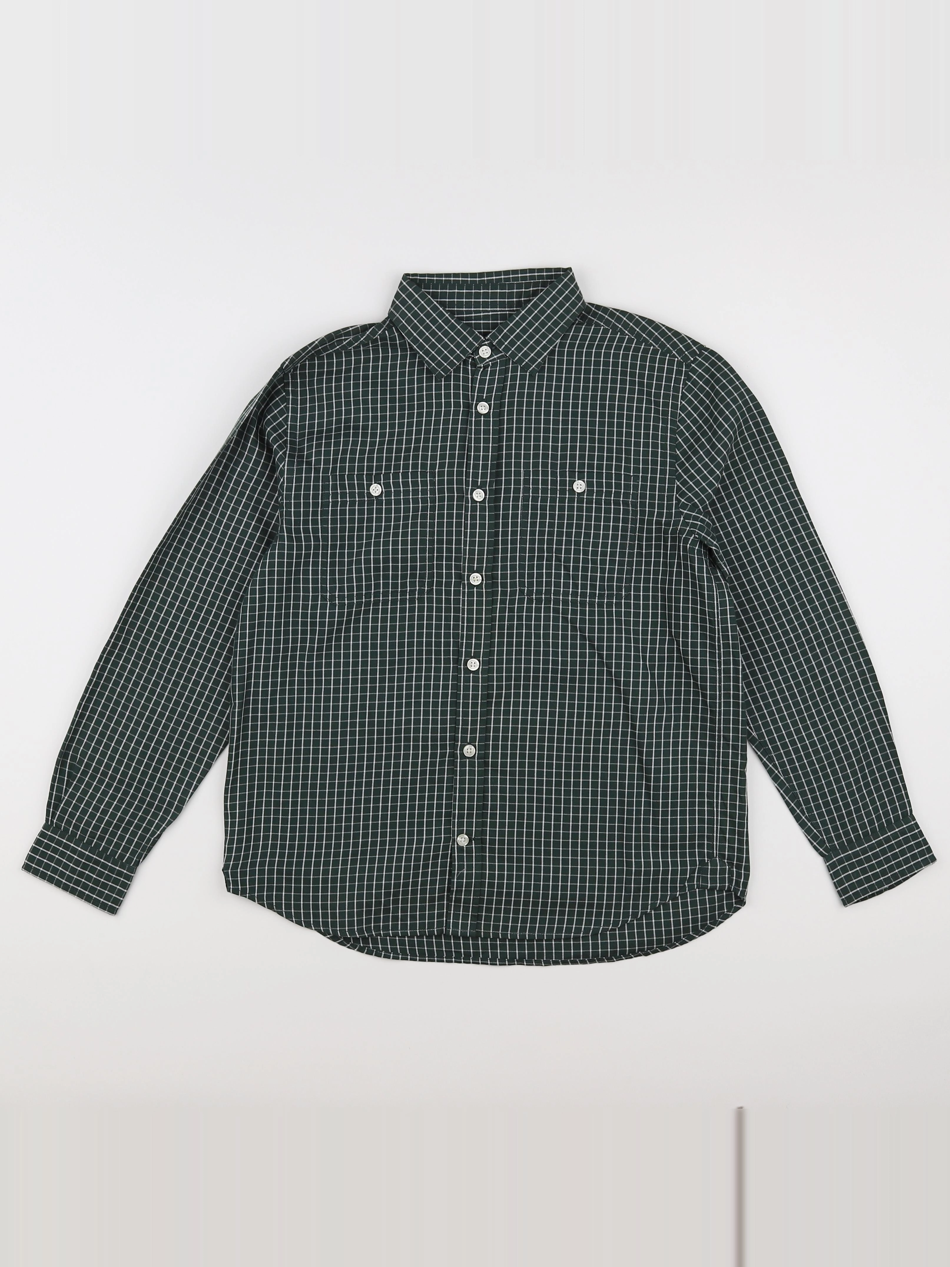 Cyrillus - chemise vert, blanc - 10 ans