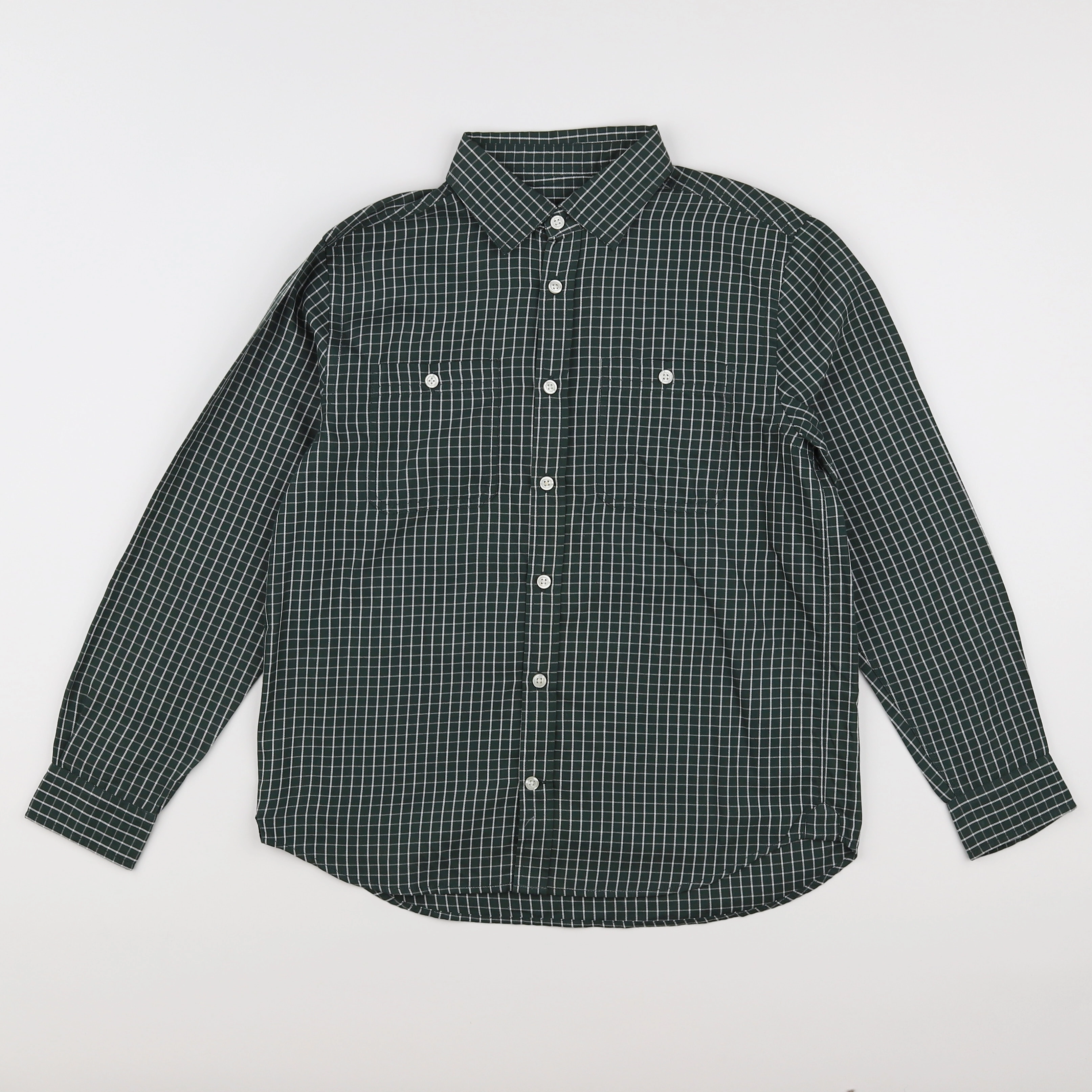 Cyrillus - chemise vert, blanc - 10 ans