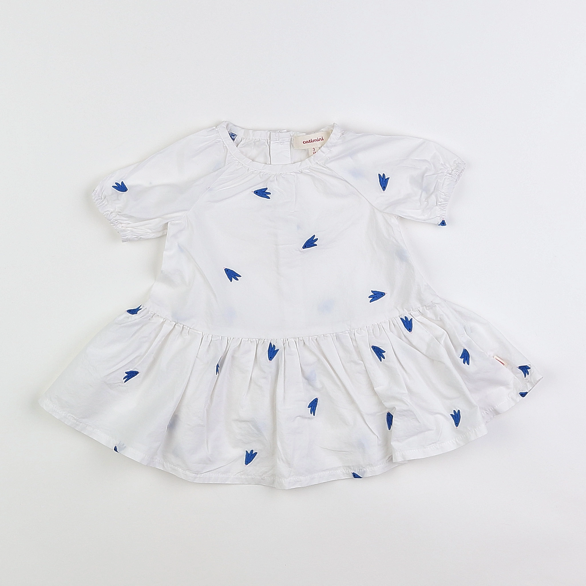 Catimini - robe blanc, bleu - 3 mois