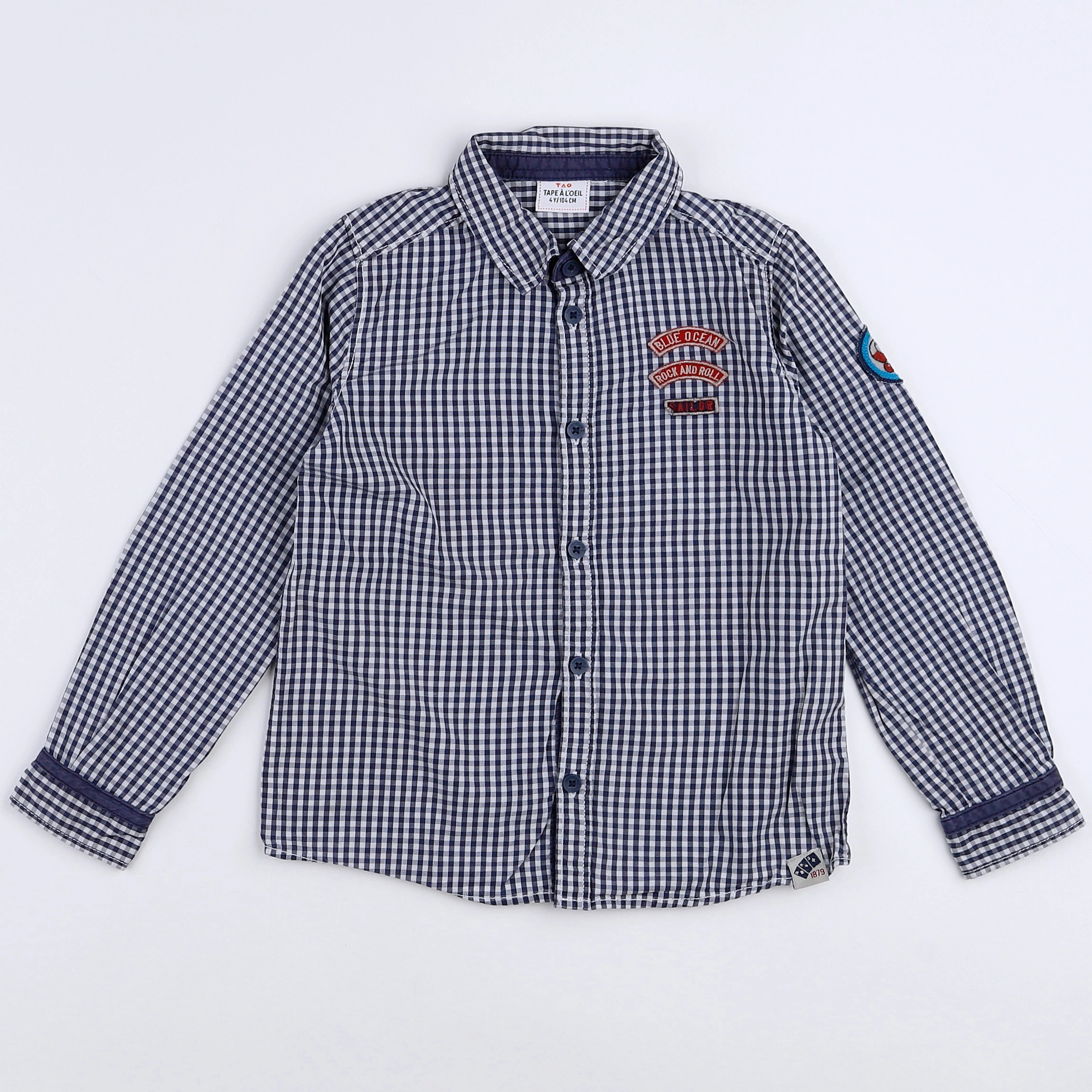 Tape à l'oeil - chemise blanc, bleu - 4 ans