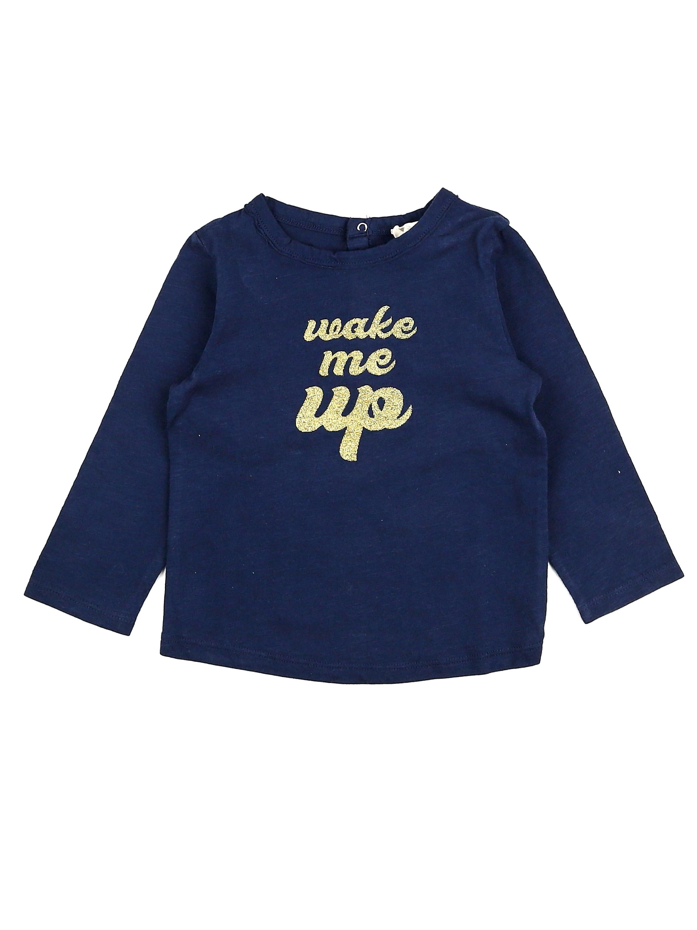 Louis Louise - tee-shirt bleu (état neuf) - 12 mois