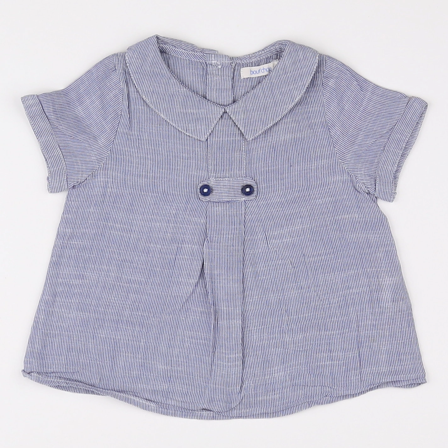 Boutchou - blouse bleu, blanc - 9 mois