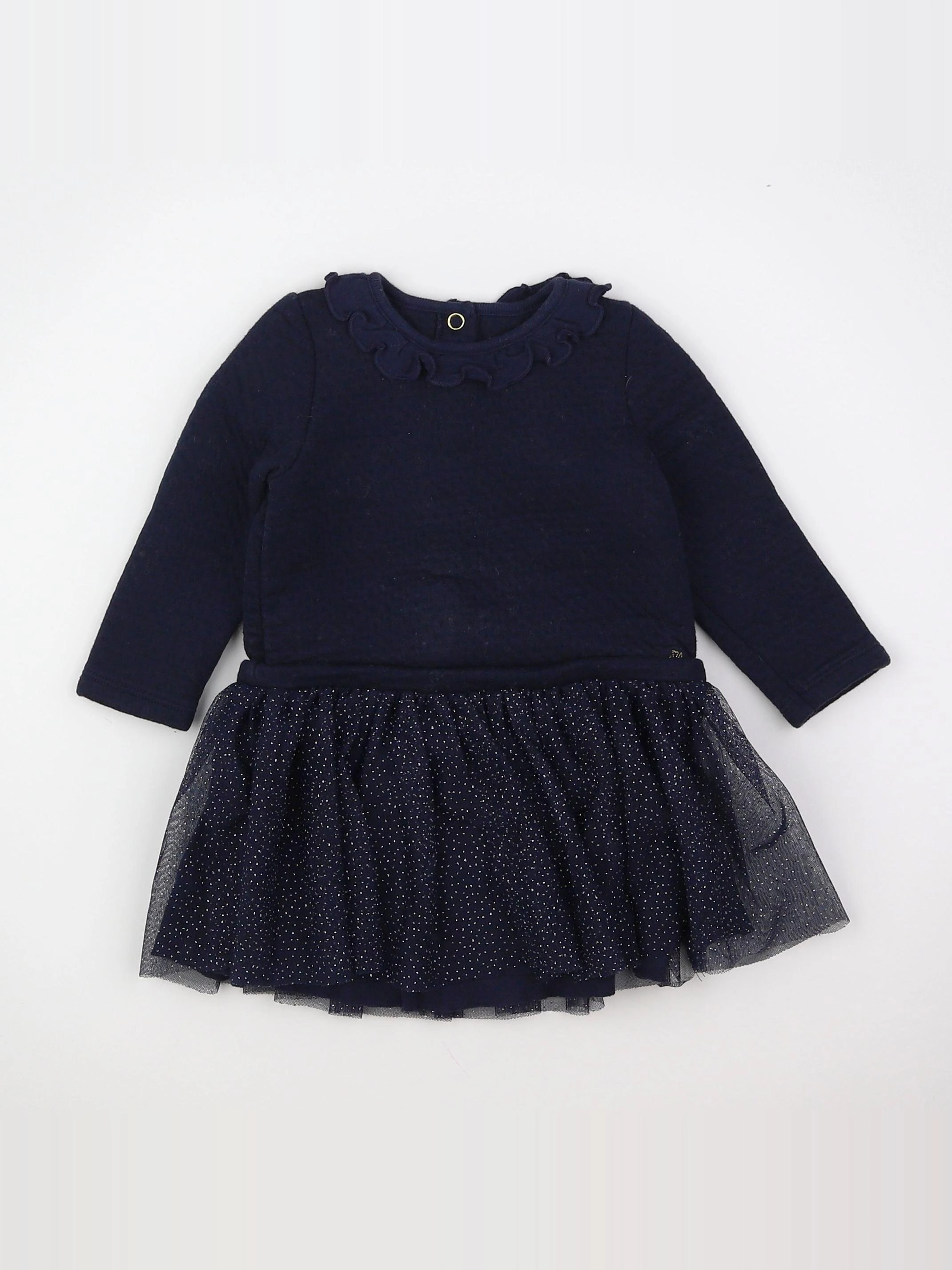 Petit Bateau - robe bleu - 12 mois