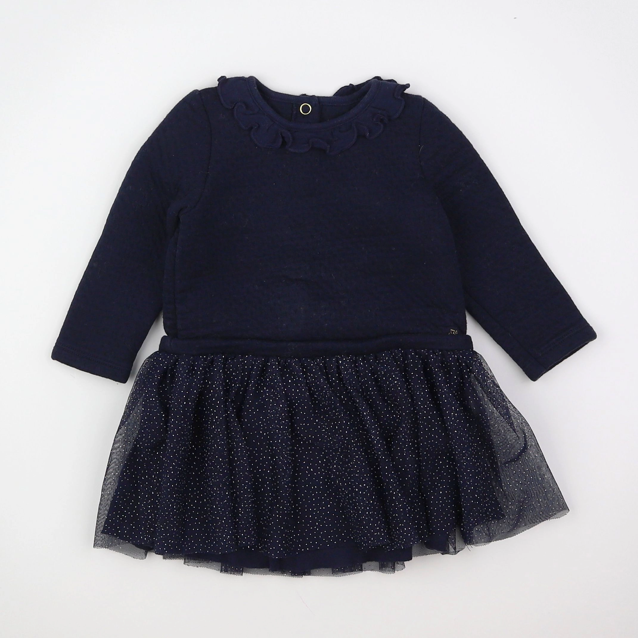 Petit Bateau - robe bleu - 12 mois