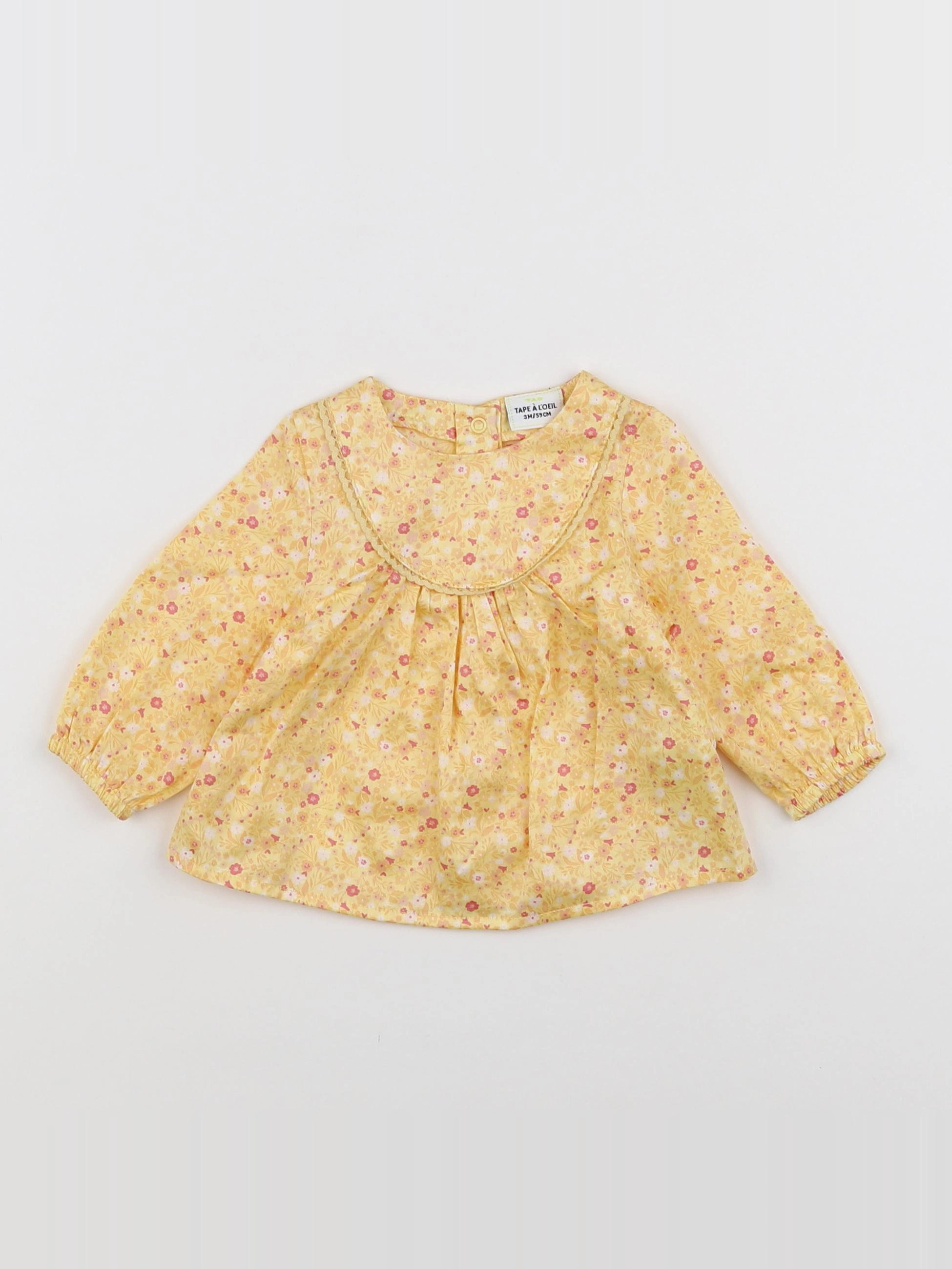 Tape à l'oeil - blouse jaune, rose - 3 mois