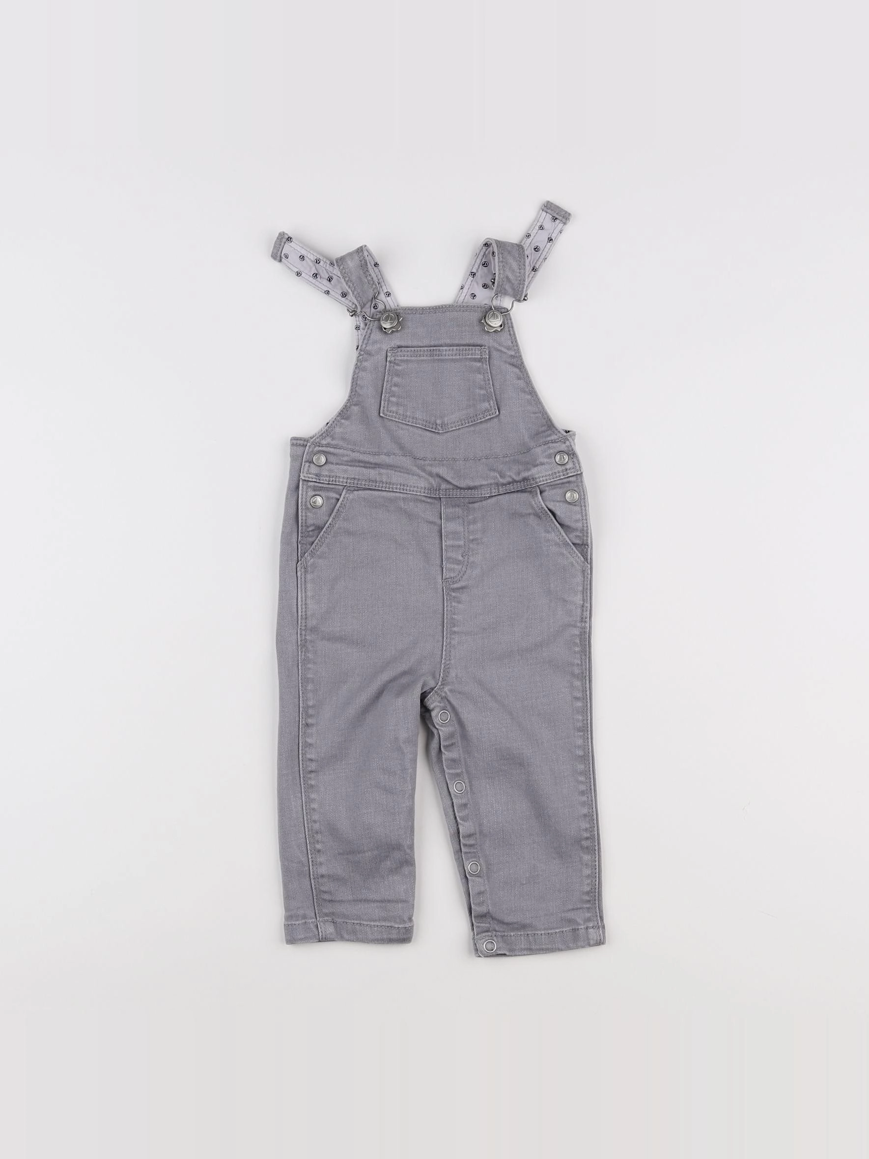 Petit Bateau - salopette gris - 6 mois